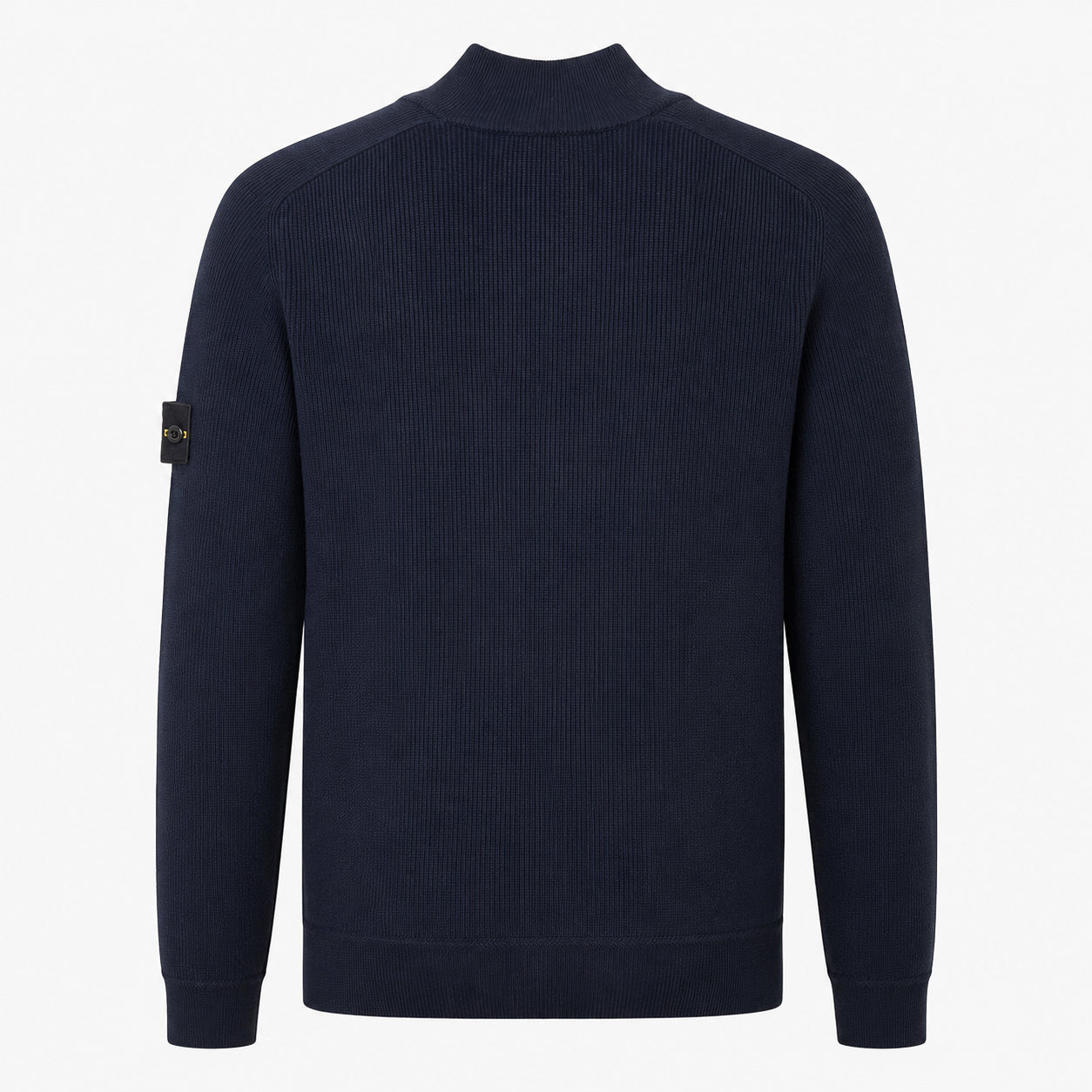 Stone Island Gebreide Trui met Rits Donkerblauw | Soft Organic Cotton