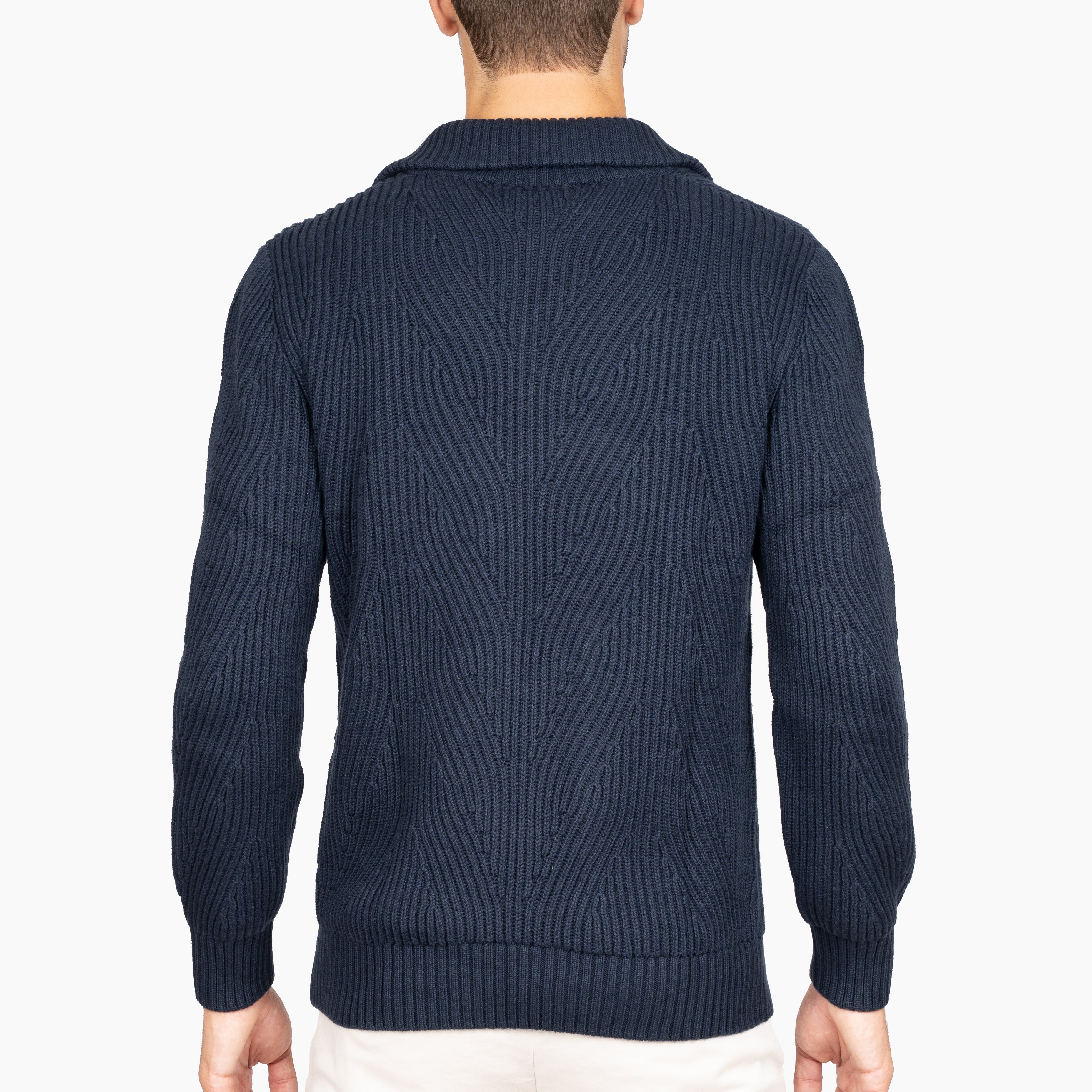 SEVEN DIALS Gebreide Trui met Rits Blauw | Quinn