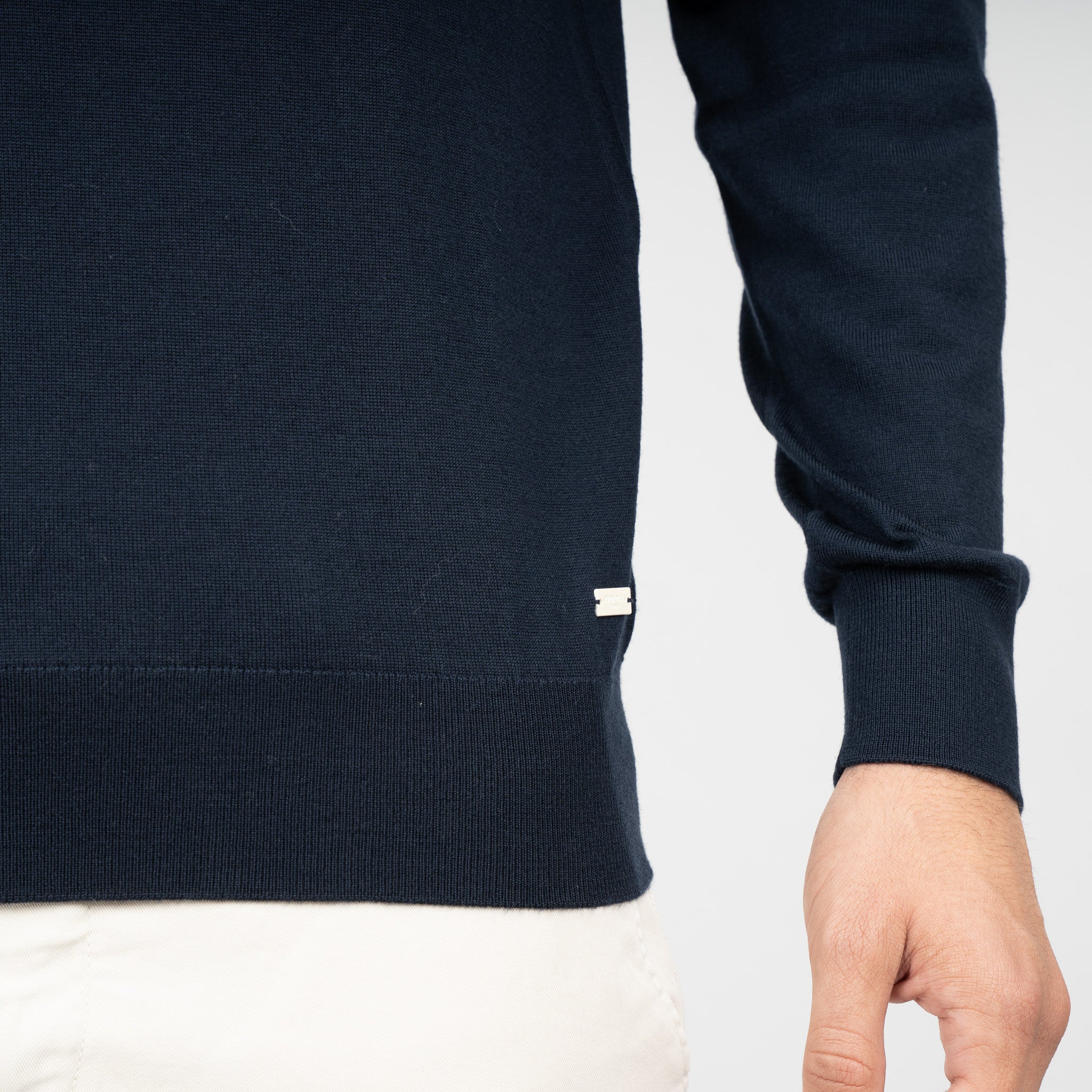 SEVEN DIALS Gebreide Buttonless Polotrui Donkerblauw | Blake