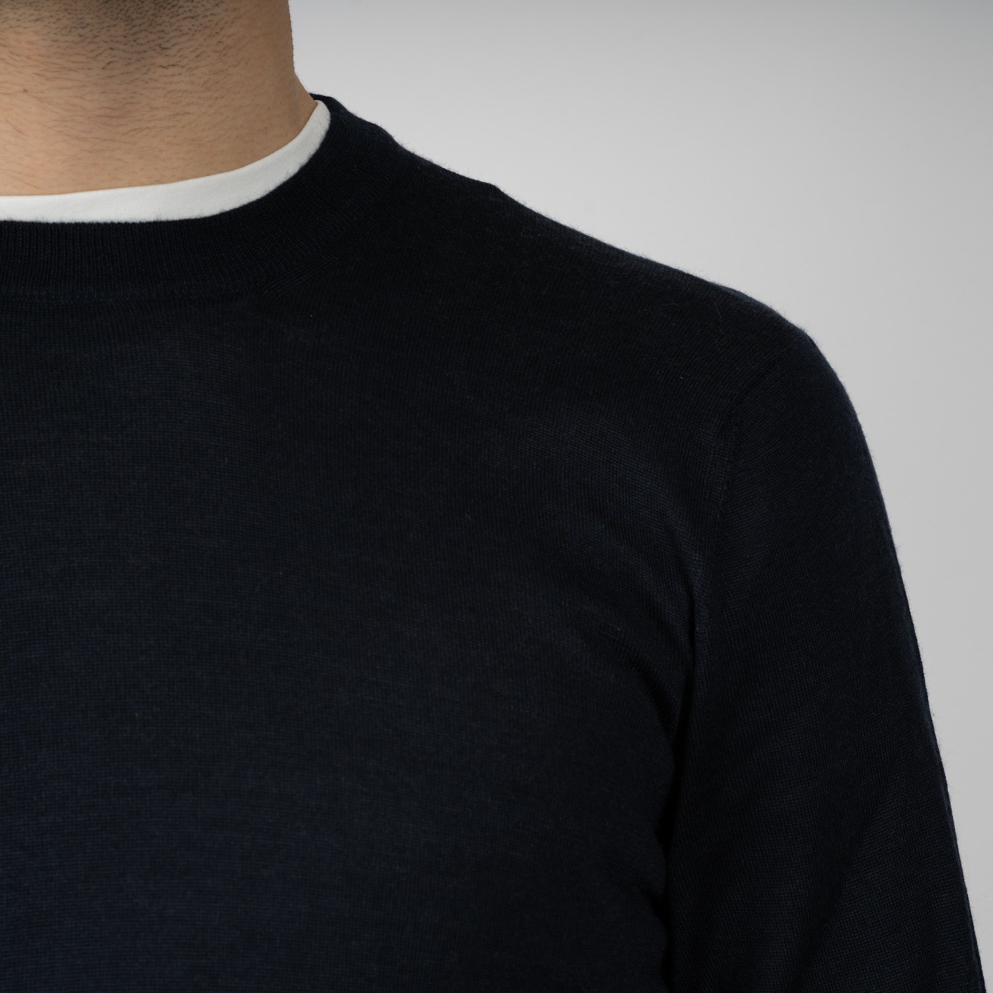 Gran Sasso Gebreide Trui Ronde Hals Blauw | Cashmere-Lana-Seta