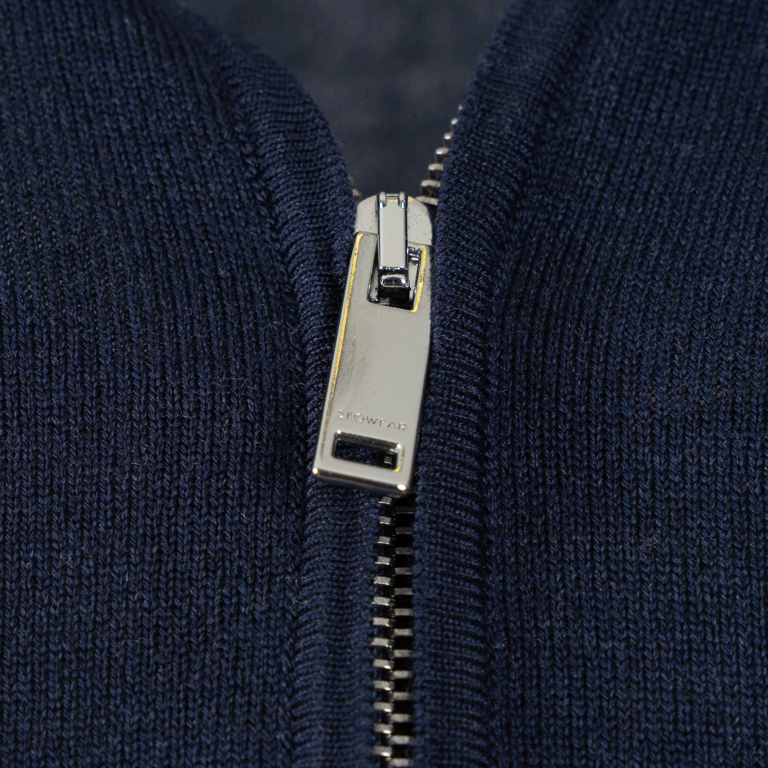 Slowear Gebreide Trui met Rits Blauw | Flexwool