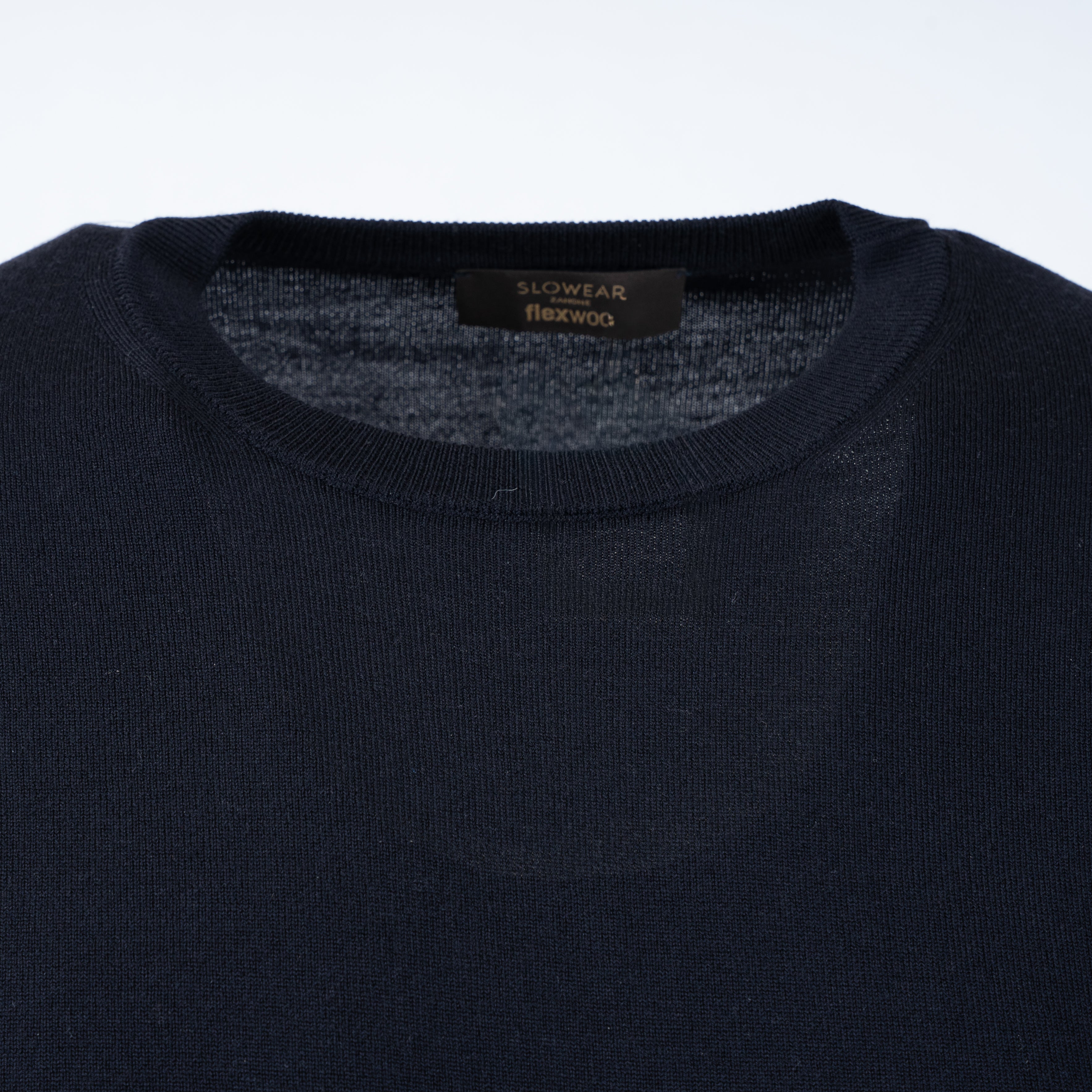 Slowear Gebreide Ronde Hals Trui Blauw | Flexwool