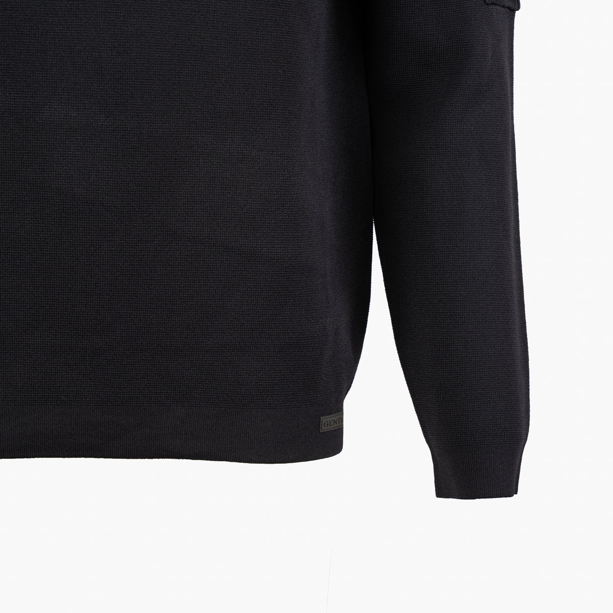 Genti Polo Lange Mouw met Rits Blauw | Cool Dry