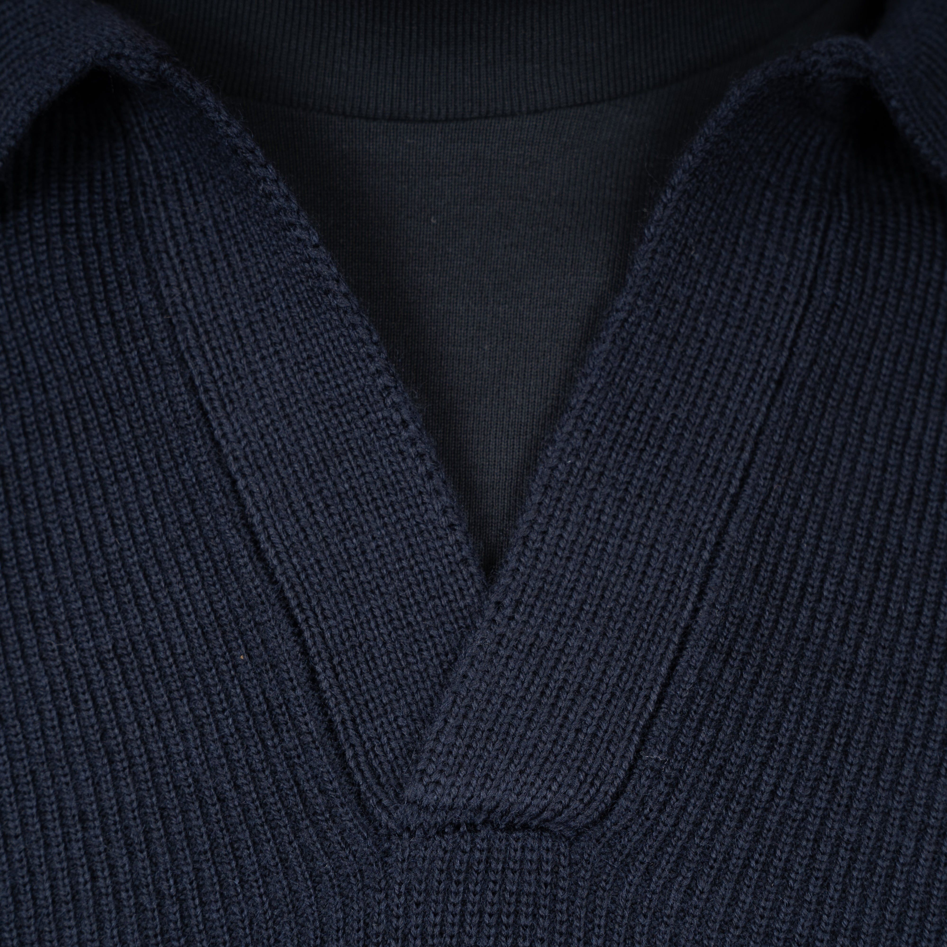 Gran Sasso Gebreide Buttonless Polotrui Blauw | Extrafine Merino