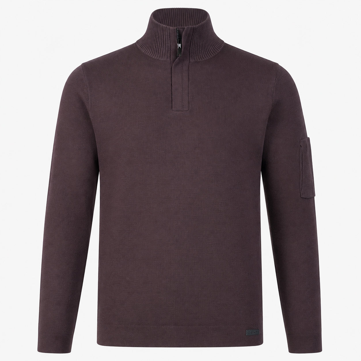 Genti Technische Trui met Rits Bordeaux Rood | Cool Dry