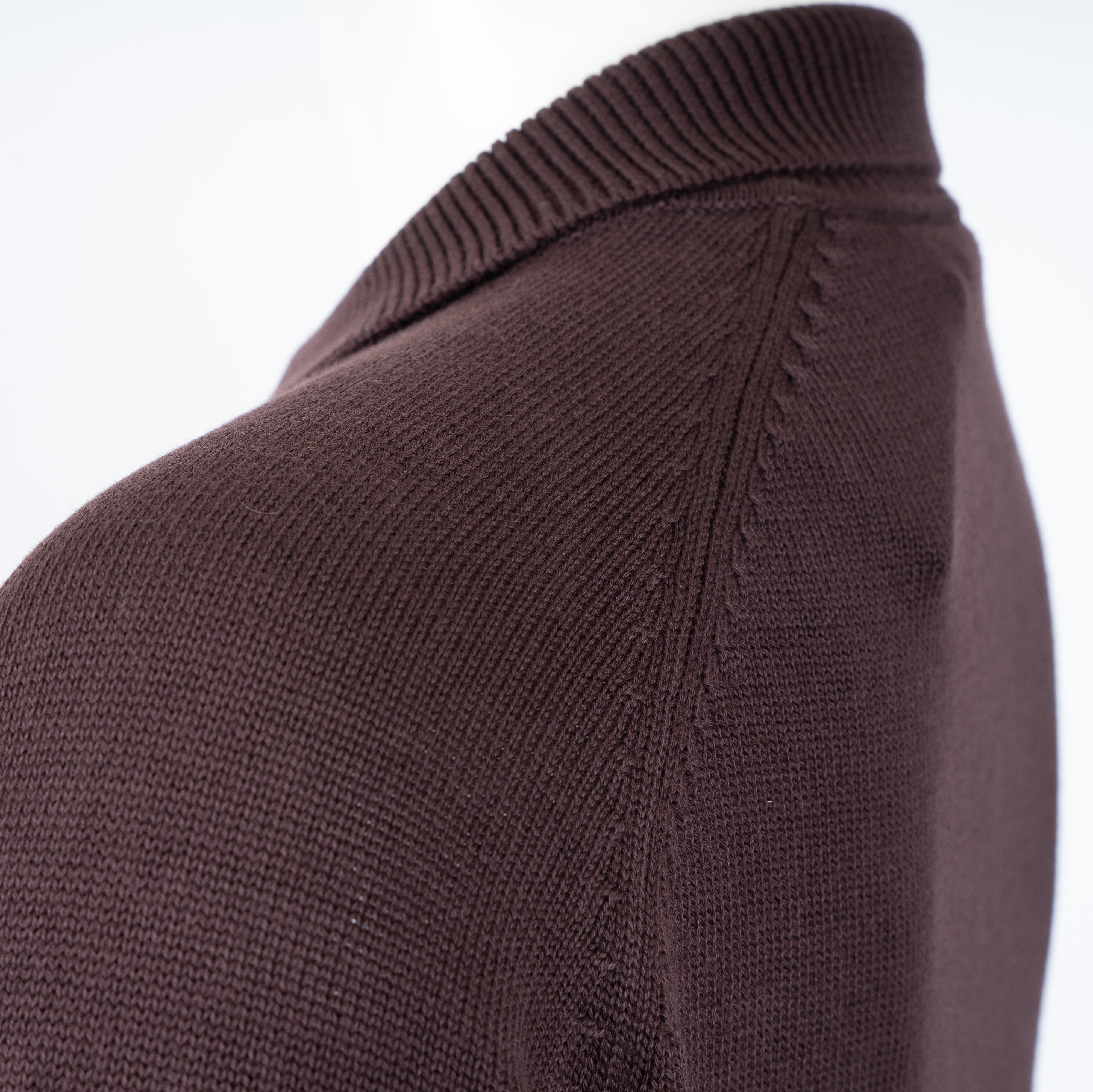Genti Gebreide Trui met Rits Bordeauxrood | Cotton