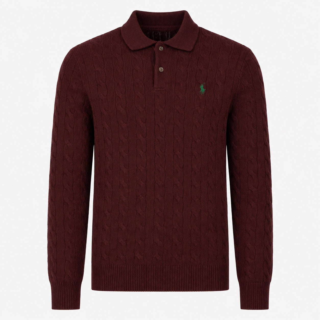Ralph Lauren Gebreide Trui met Polokraag Rood | Wool-Cashmere