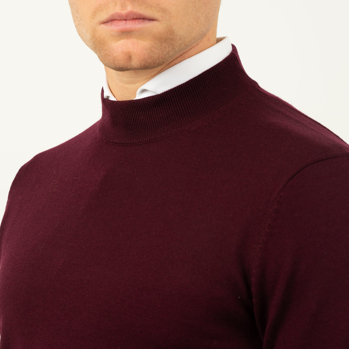 SEVEN DIALS Gebreide Turtleneck Trui Bordeaux Rood | Goy