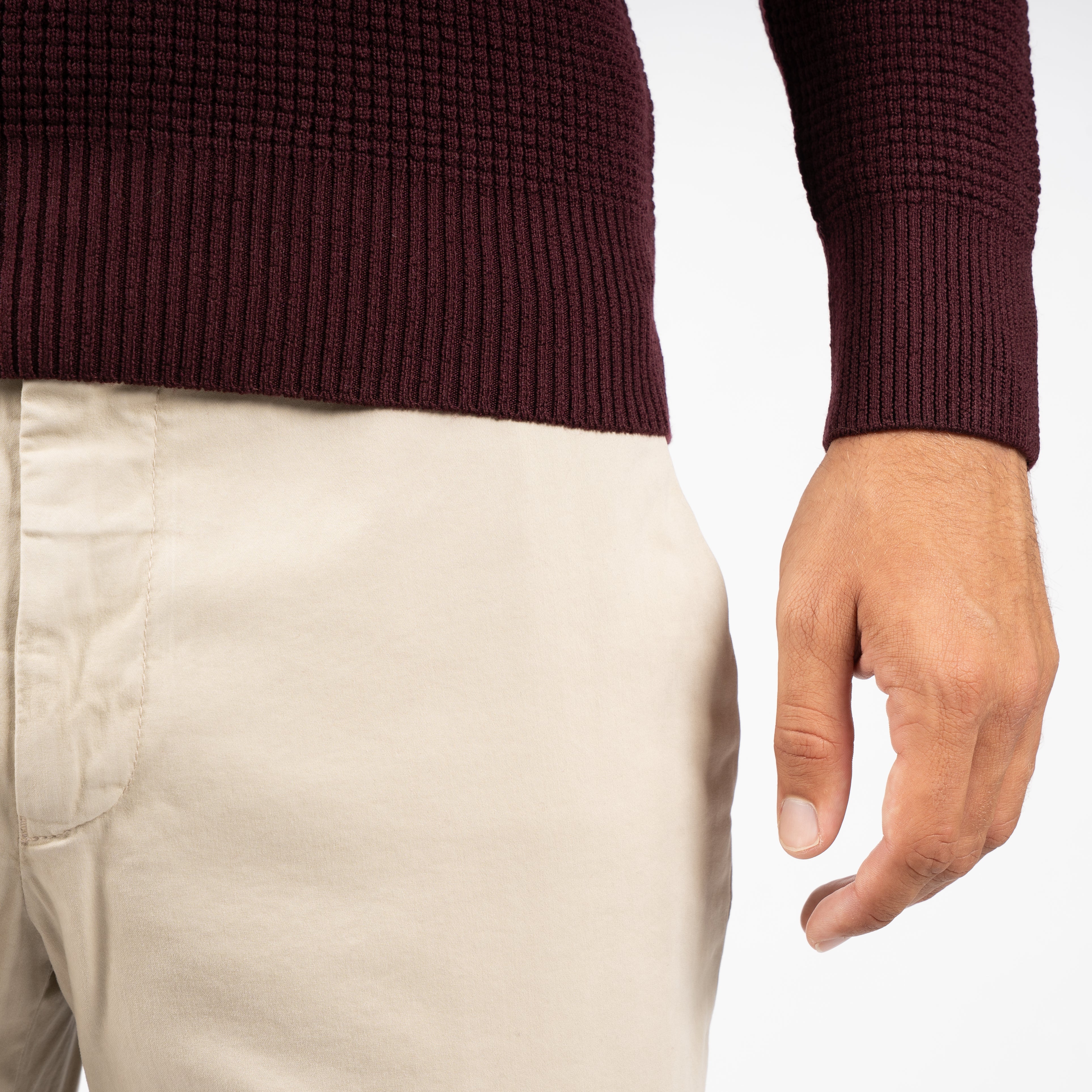 Gran Sasso Gebreide Polotrui Bordeaux Rood | Extrafine Merino