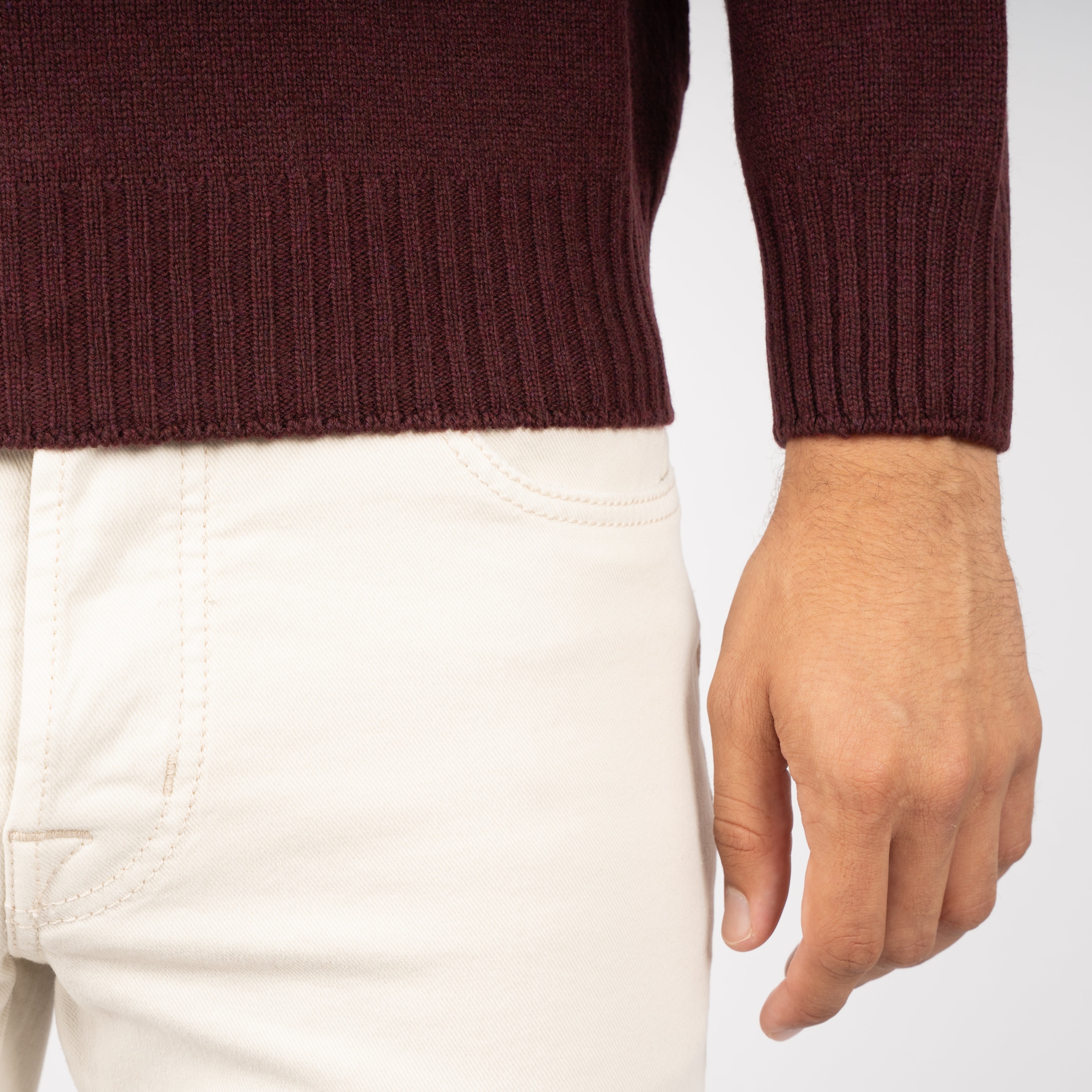 Gran Sasso Gebreide Turtleneck Trui Bordeaux Rood | Super Geelong