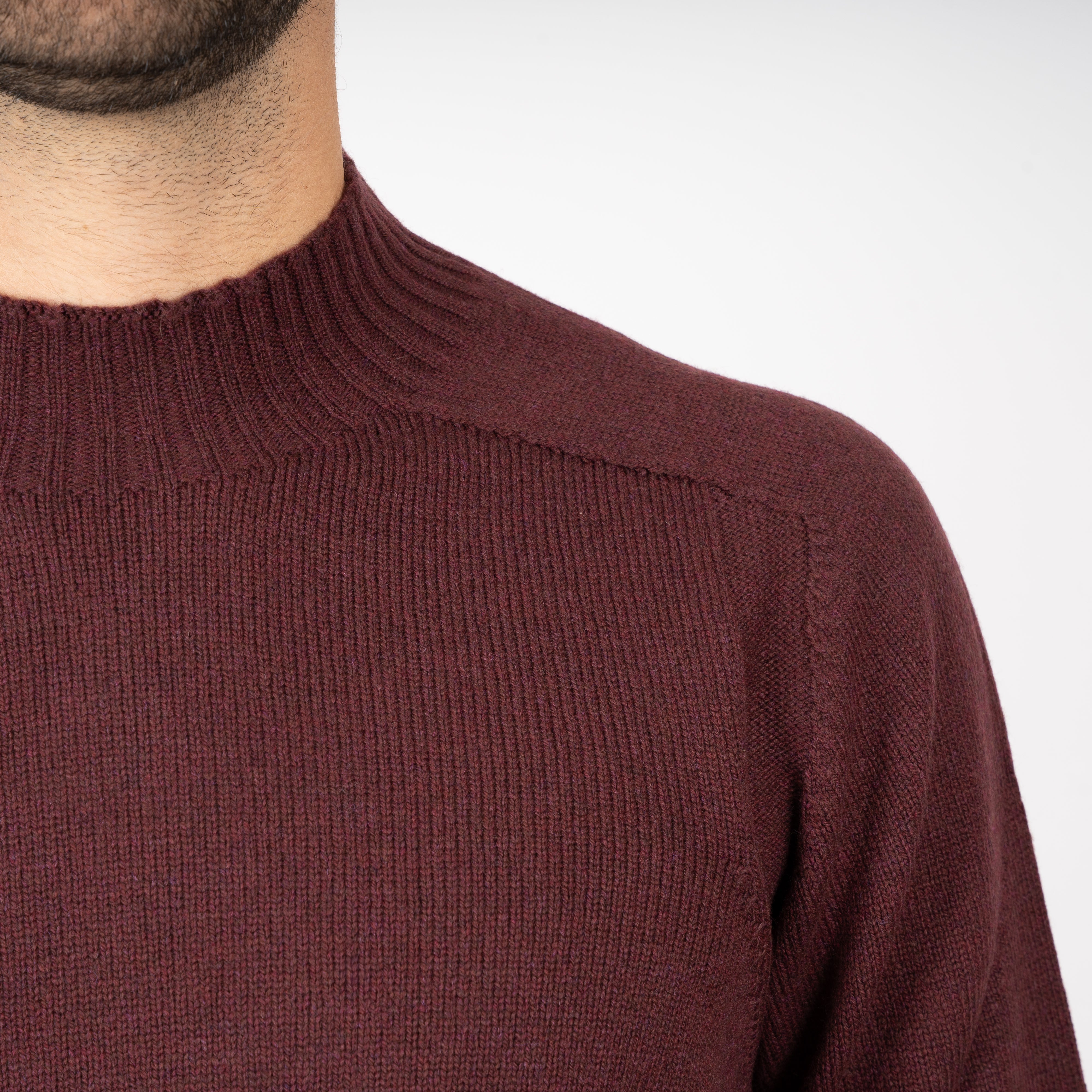 Gran Sasso Gebreide Turtleneck Trui Bordeaux Rood | Super Geelong