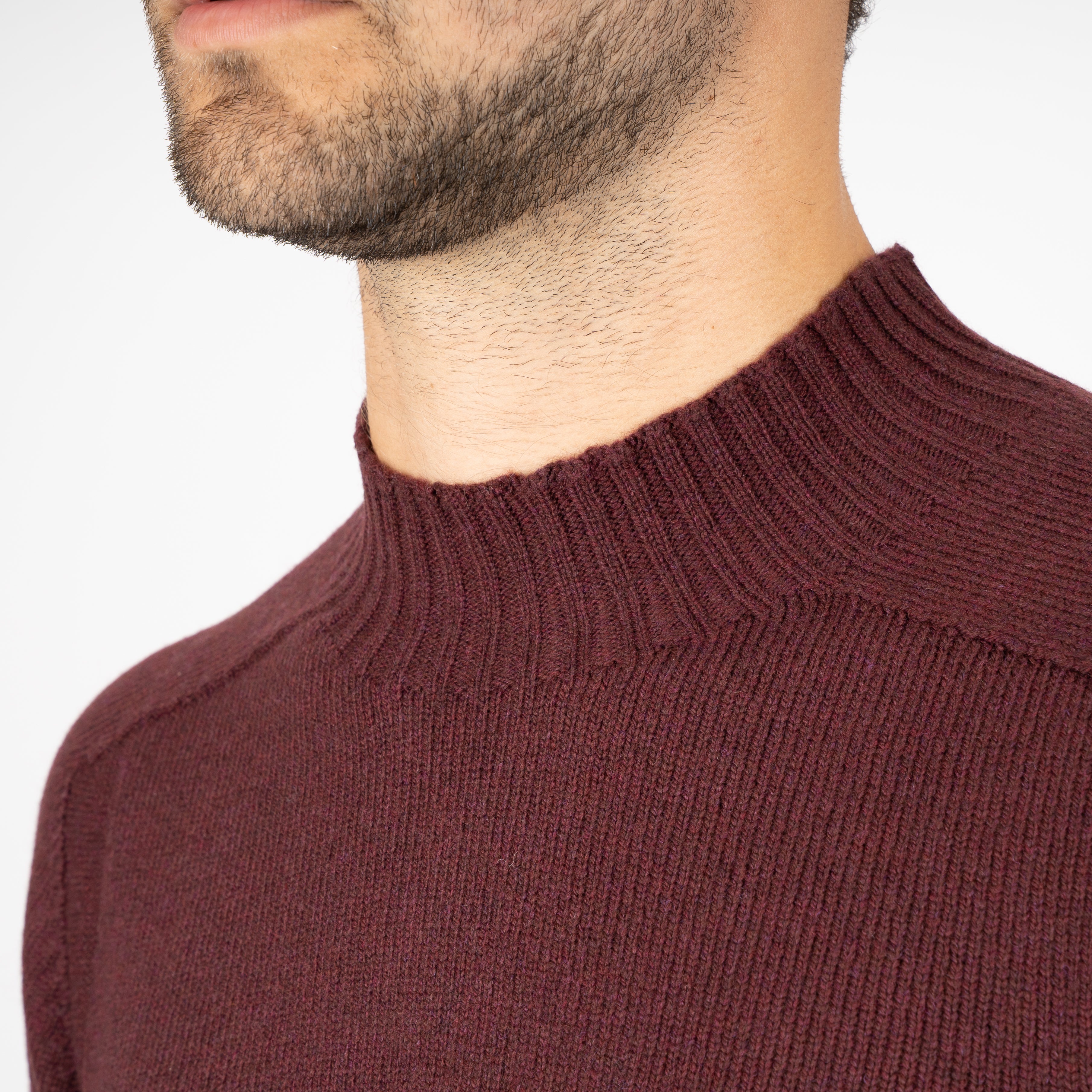 Gran Sasso Gebreide Turtleneck Trui Bordeaux Rood | Super Geelong