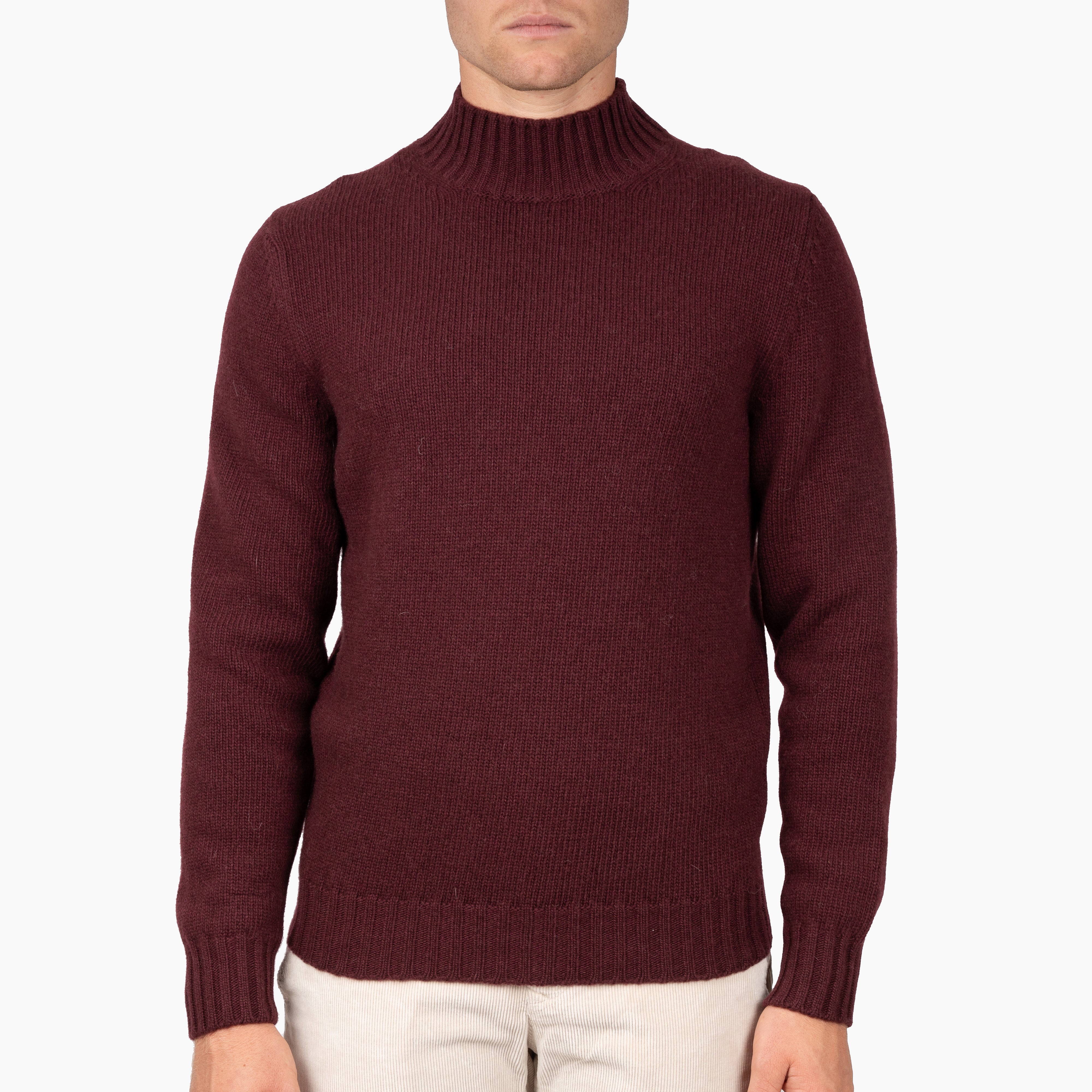 Fedeli Gebreide Turtleneck Trui Bordeaux Rood | Onda