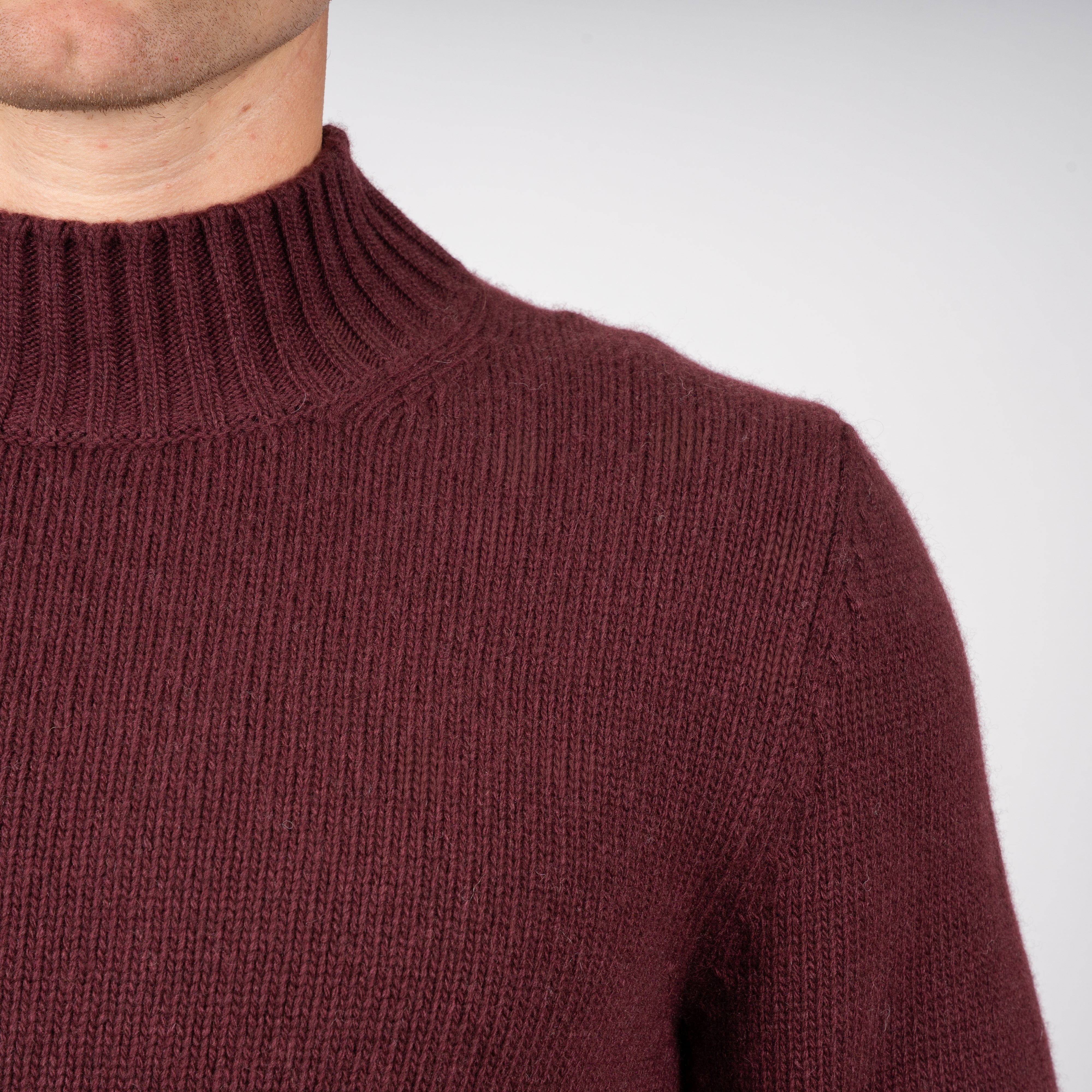Fedeli Gebreide Turtleneck Trui Bordeaux Rood | Onda