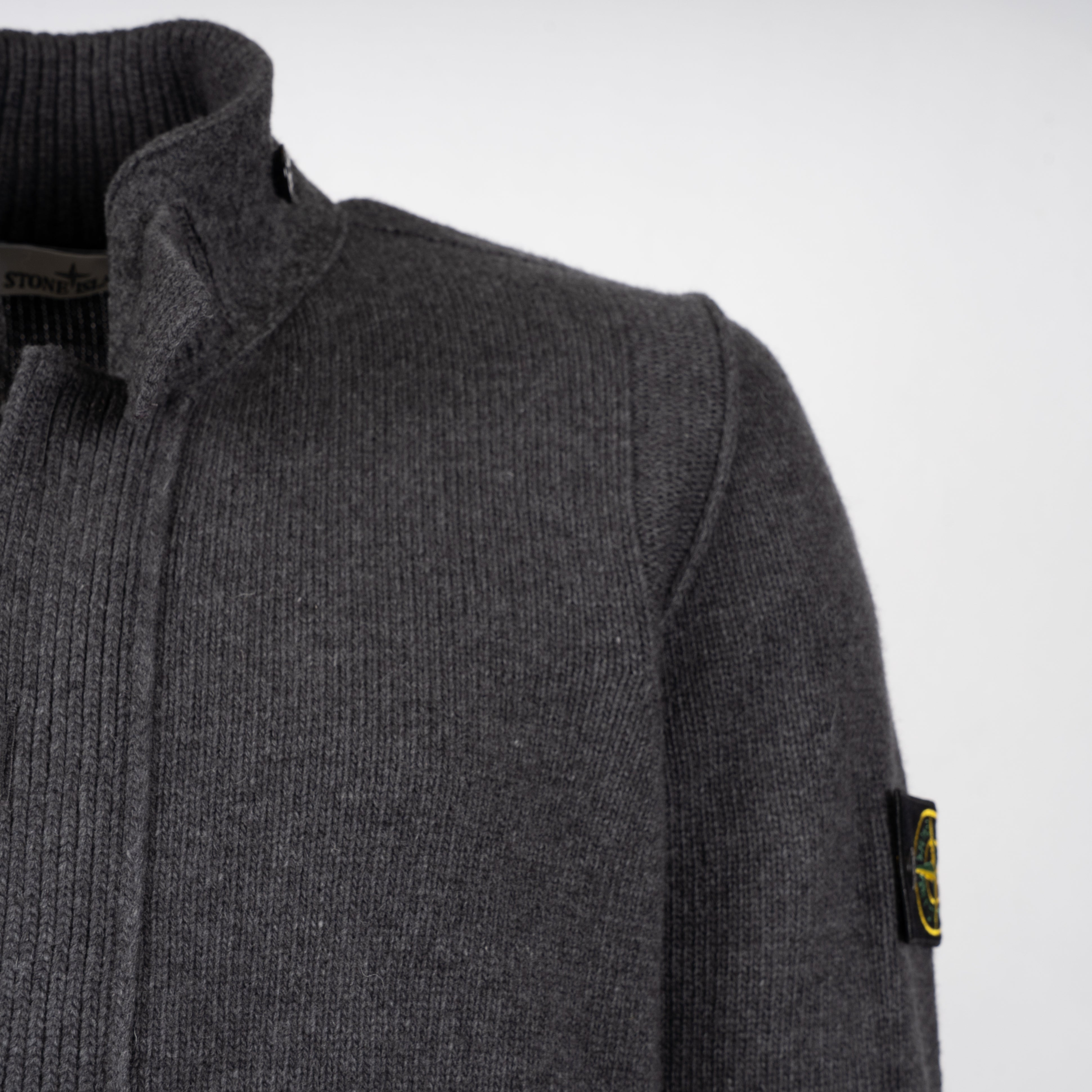 Stone Island Gebreid Vest Grijs | Lambswool