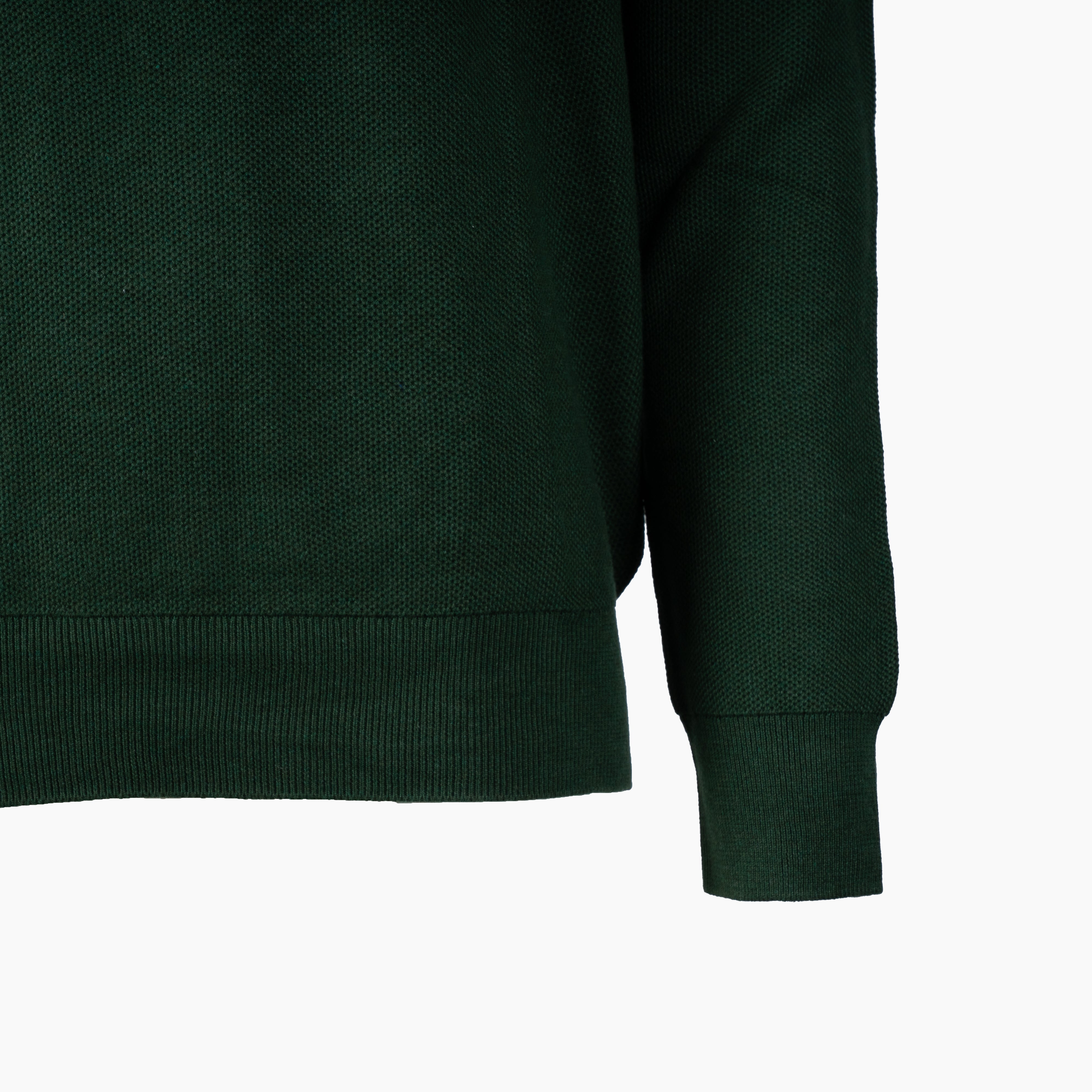 Ralph Lauren Gebreide Trui met Rits Donkergroen | Mesh-Knit Cotton
