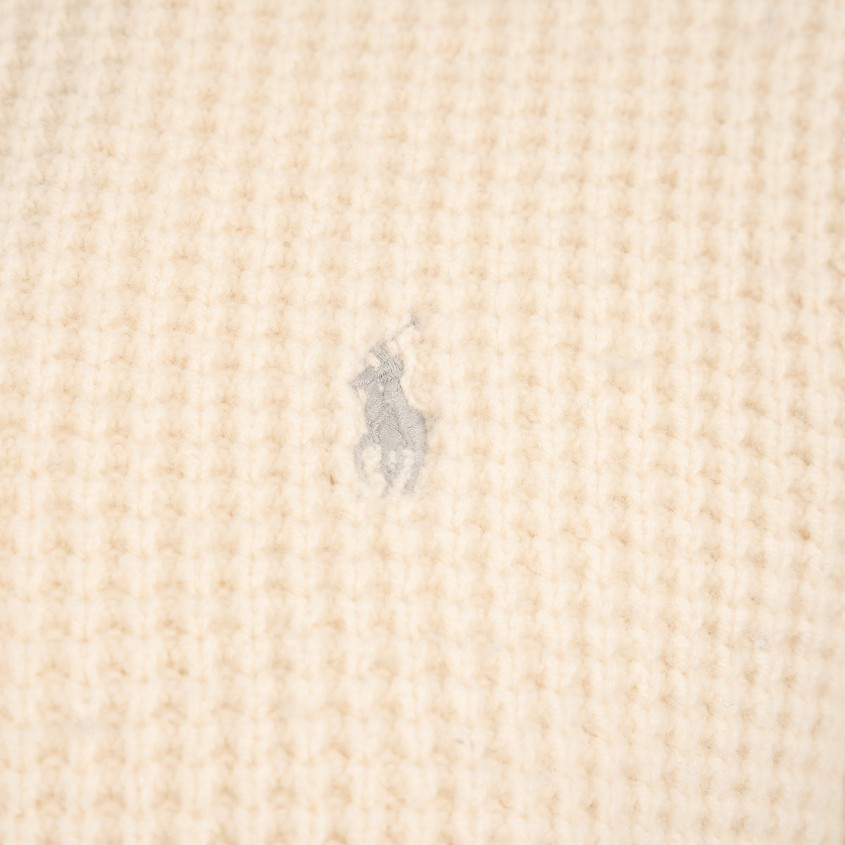 Ralph Lauren Gebreide Trui met Rits Crème | Waffle Knit