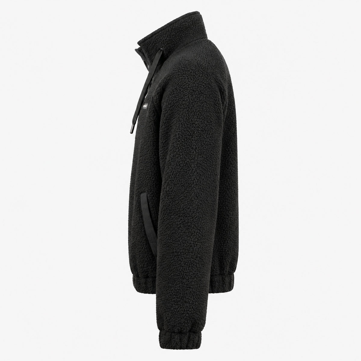 Flaneur Fleece Jack Zwart | Frosted Badge