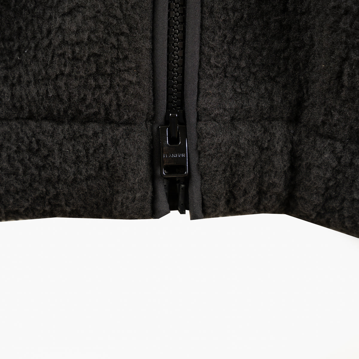 Flaneur Fleece Jack Zwart | Frosted Badge