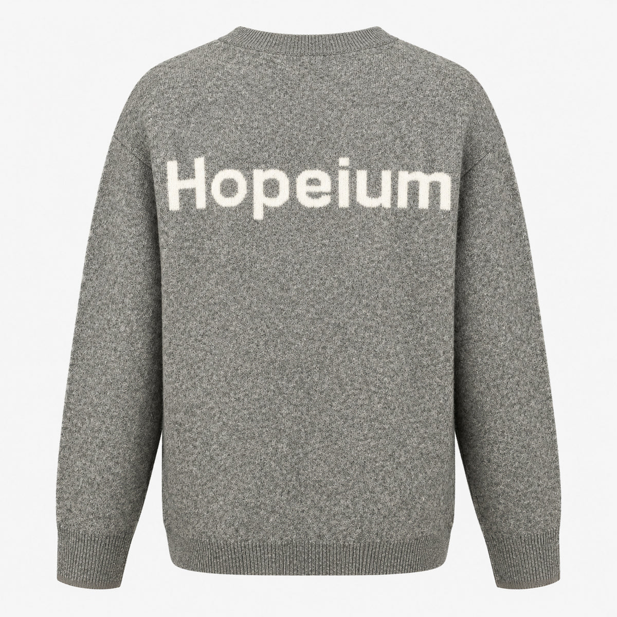 Hopeium Cardigan Grijs | Alpaca Blend Logo