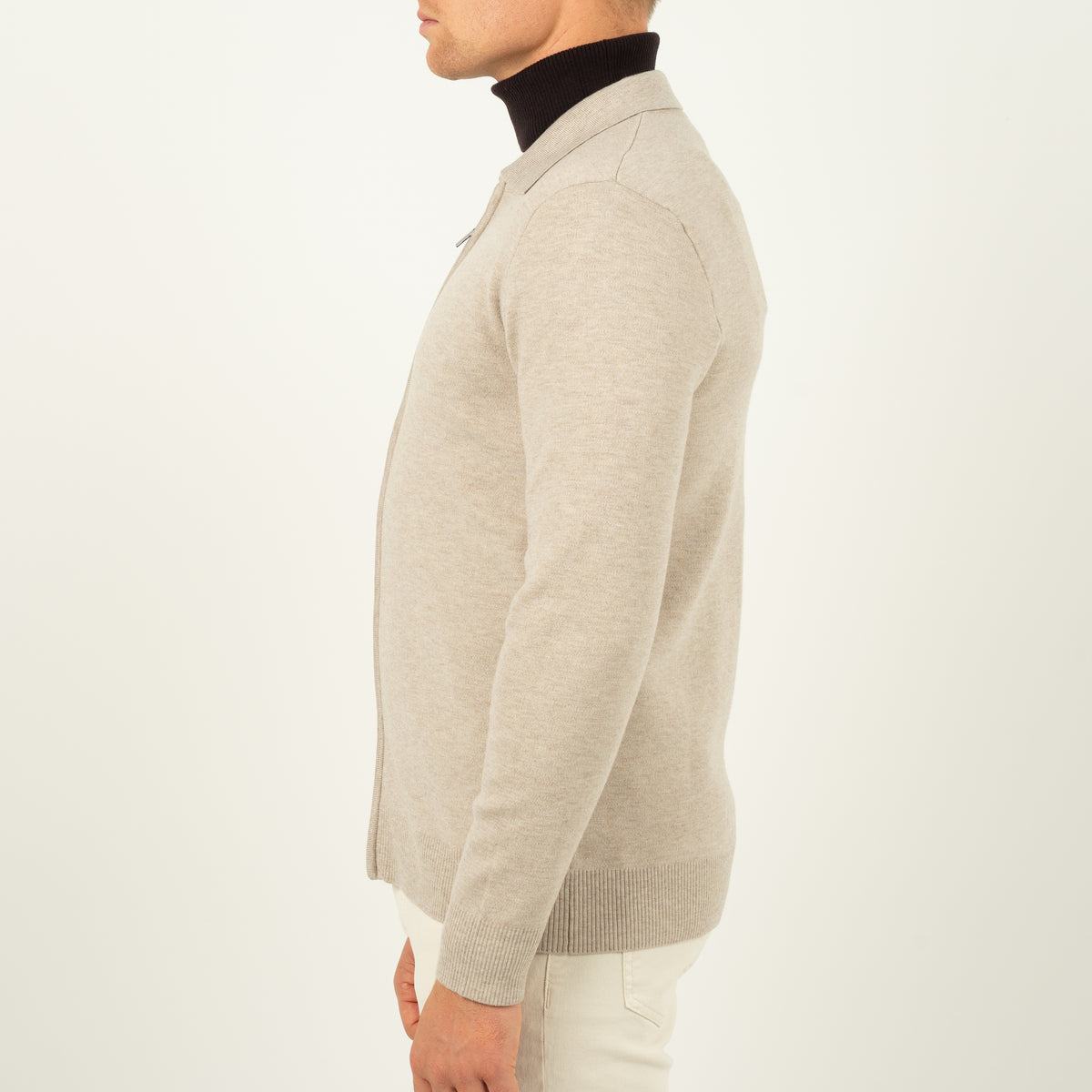 SEVEN DIALS Gebreid Vest met Rits Beige | Wakeley