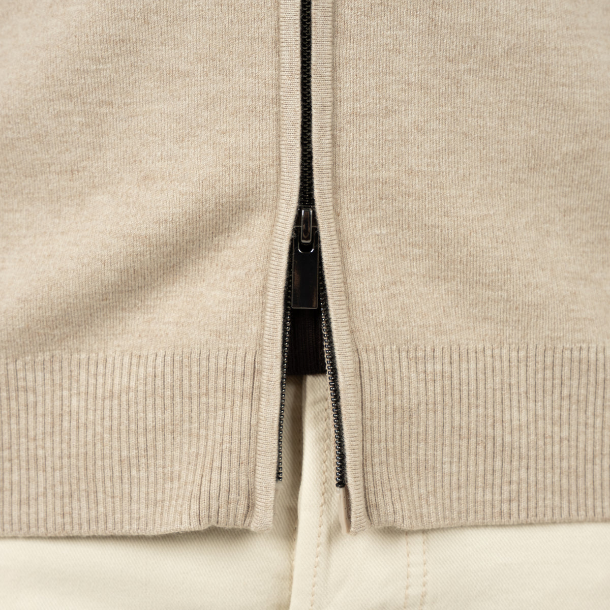SEVEN DIALS Gebreid Vest met Rits Beige | Wakeley