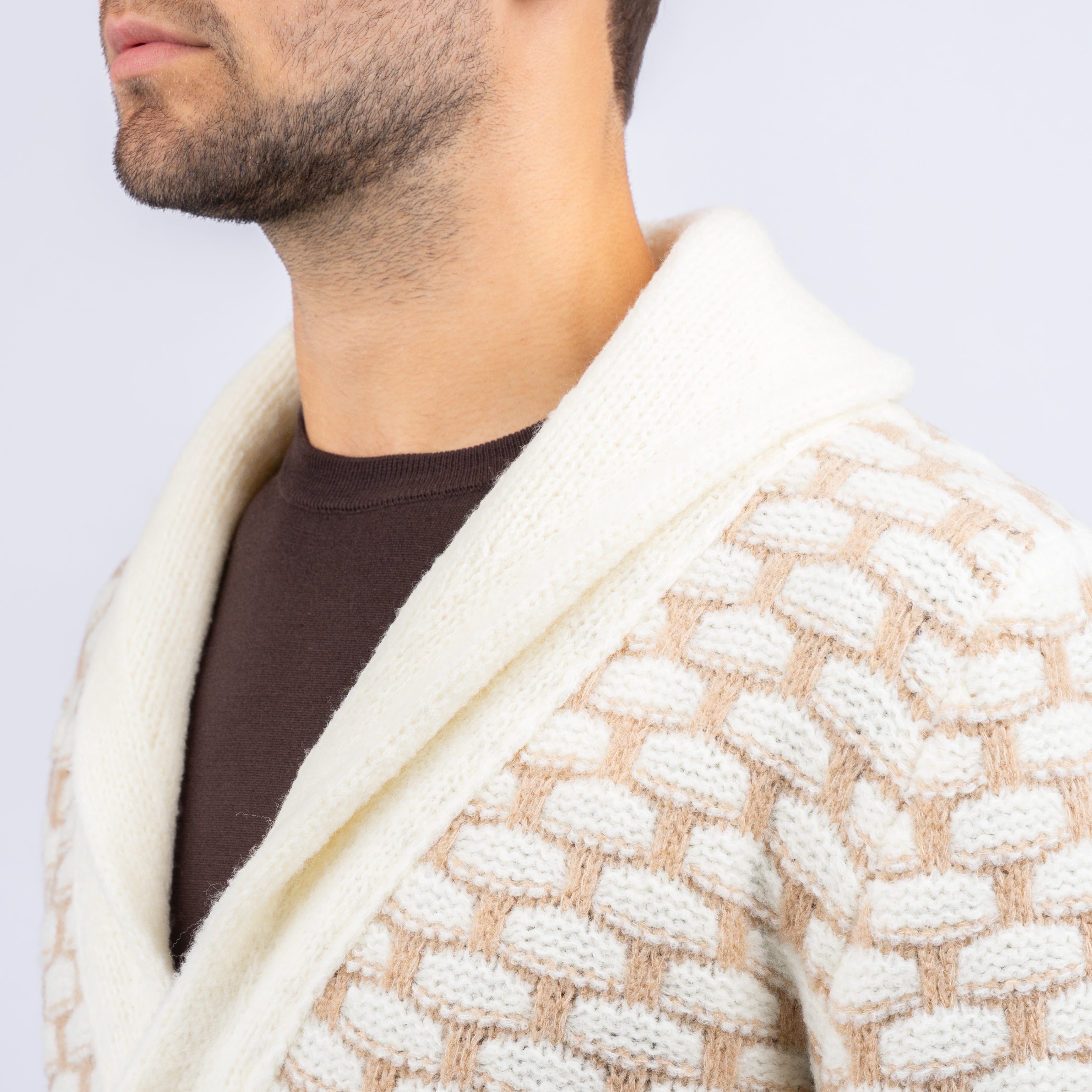 Gran Sasso Gebreid Knoopvest Off-White