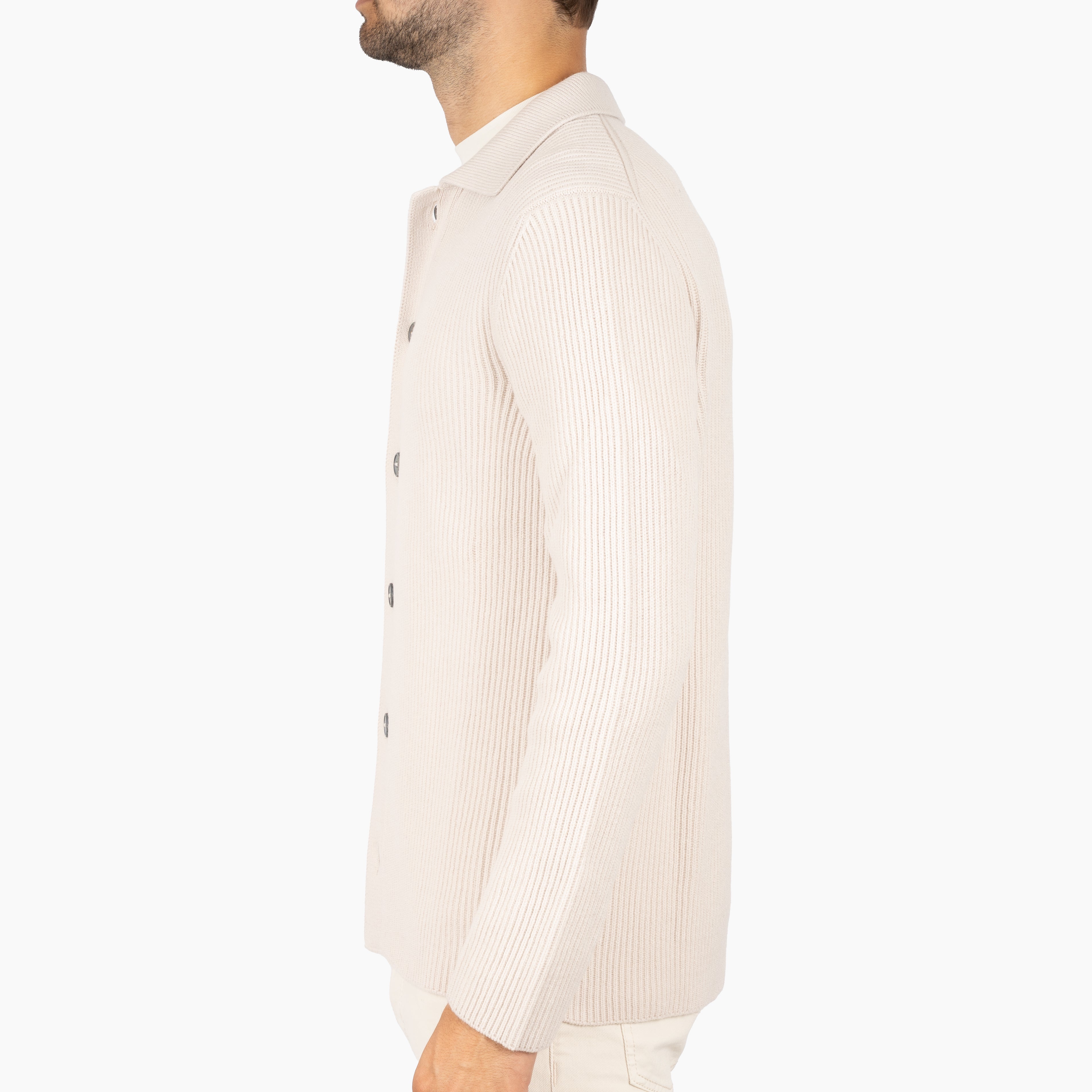 Gran Sasso Gebreid Knoopvest Crème | Cashmere Lana