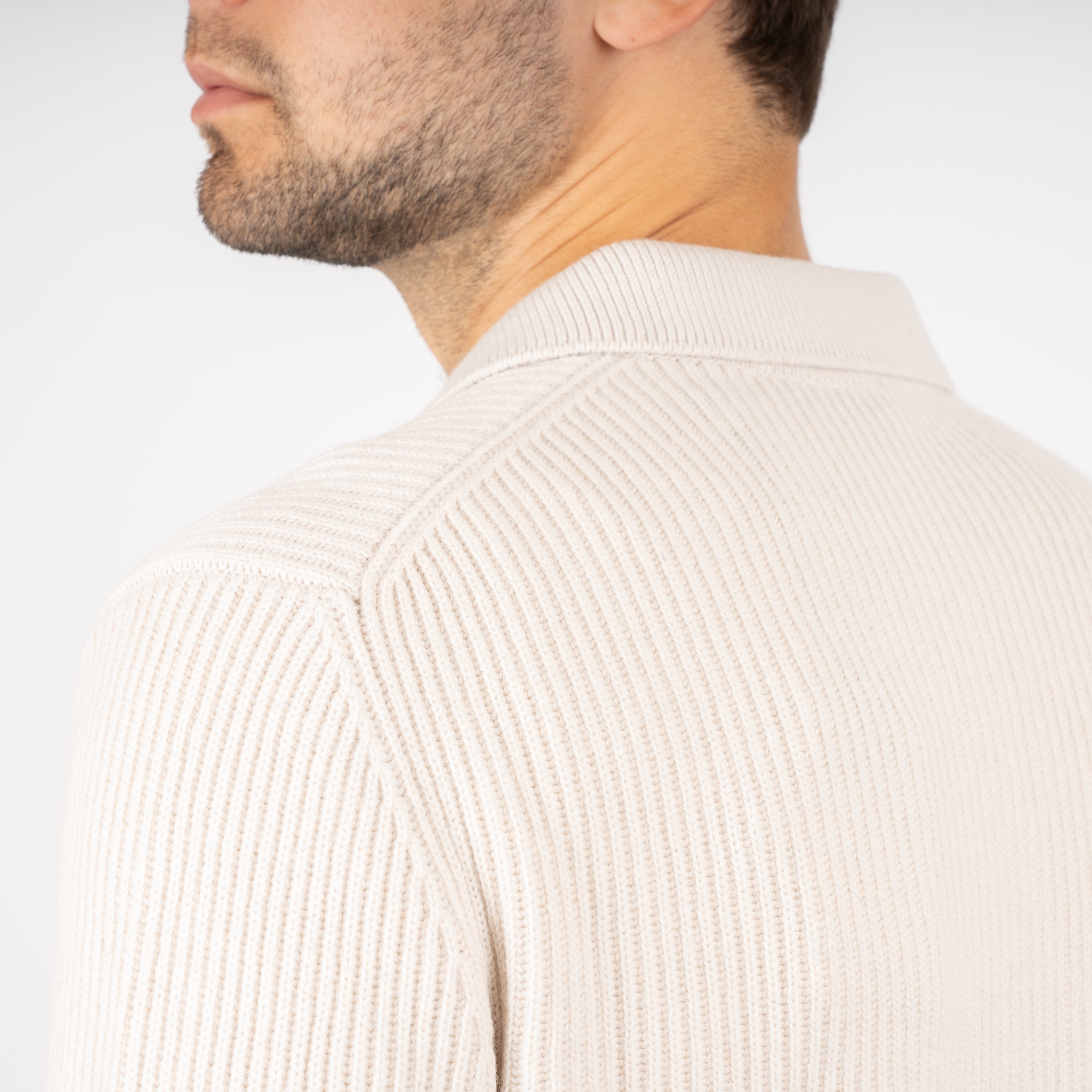 Gran Sasso Gebreid Knoopvest Crème | Cashmere Lana