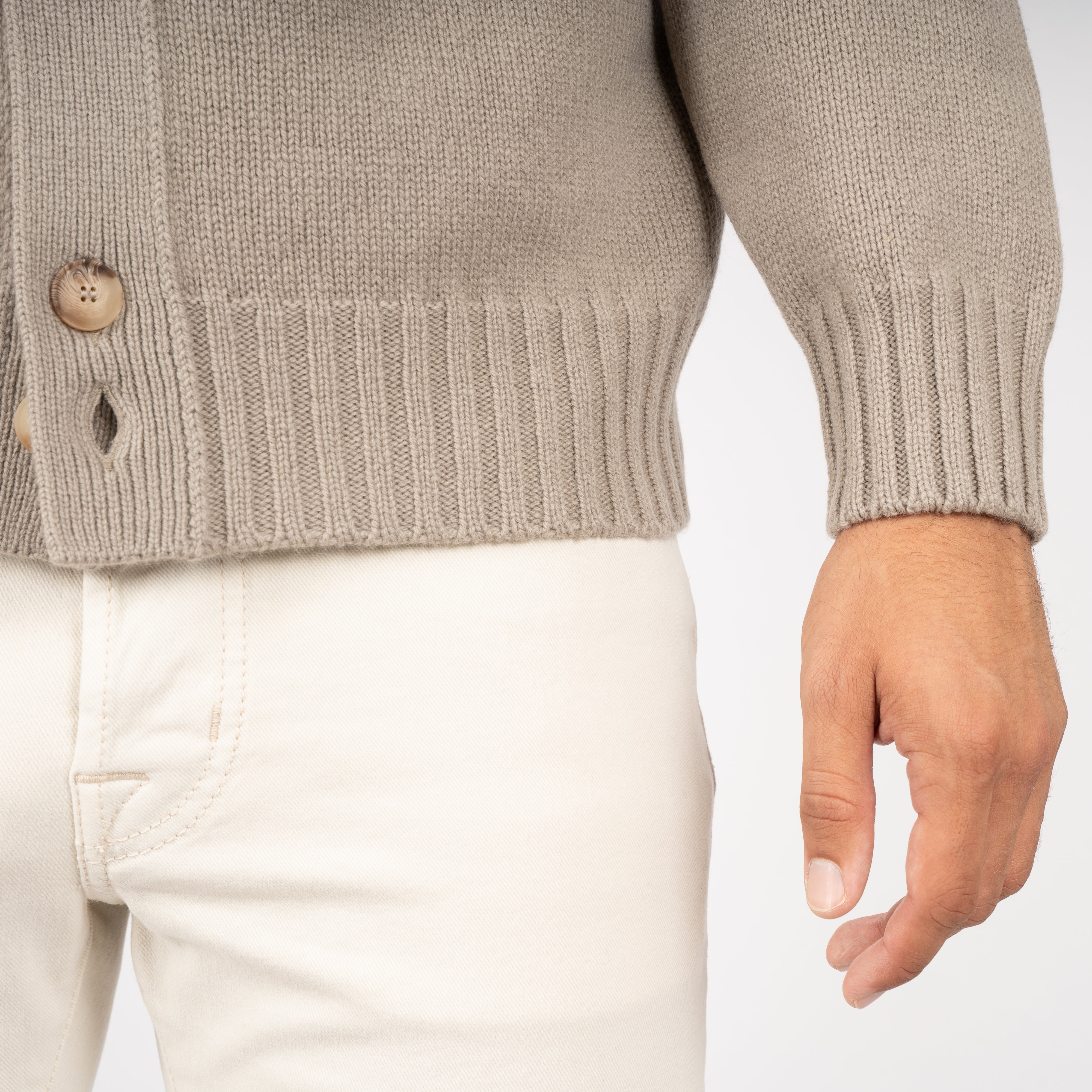 Gran Sasso Gebreid Overshirt Beige | Super Geelong