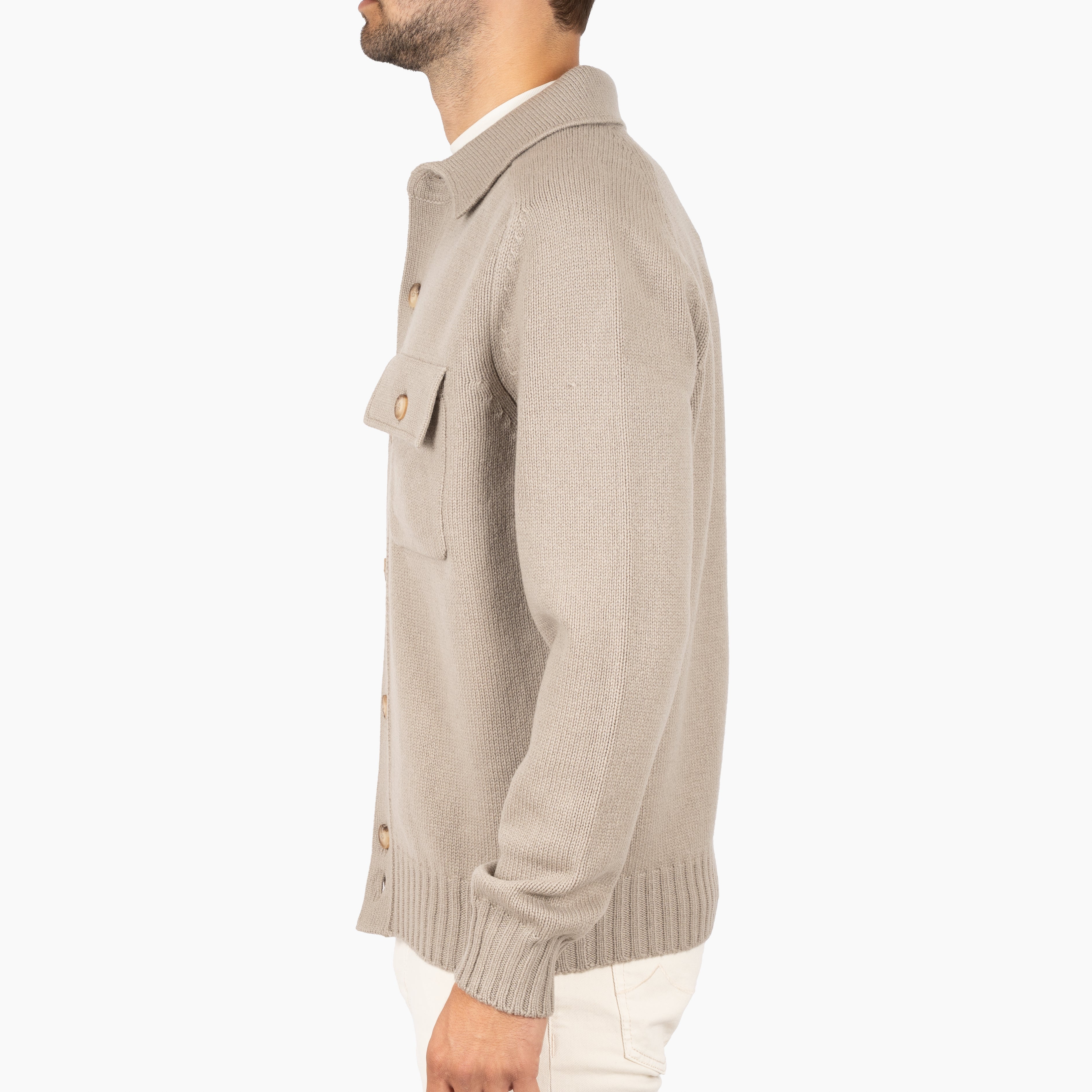 Gran Sasso Gebreid Overshirt Beige | Super Geelong