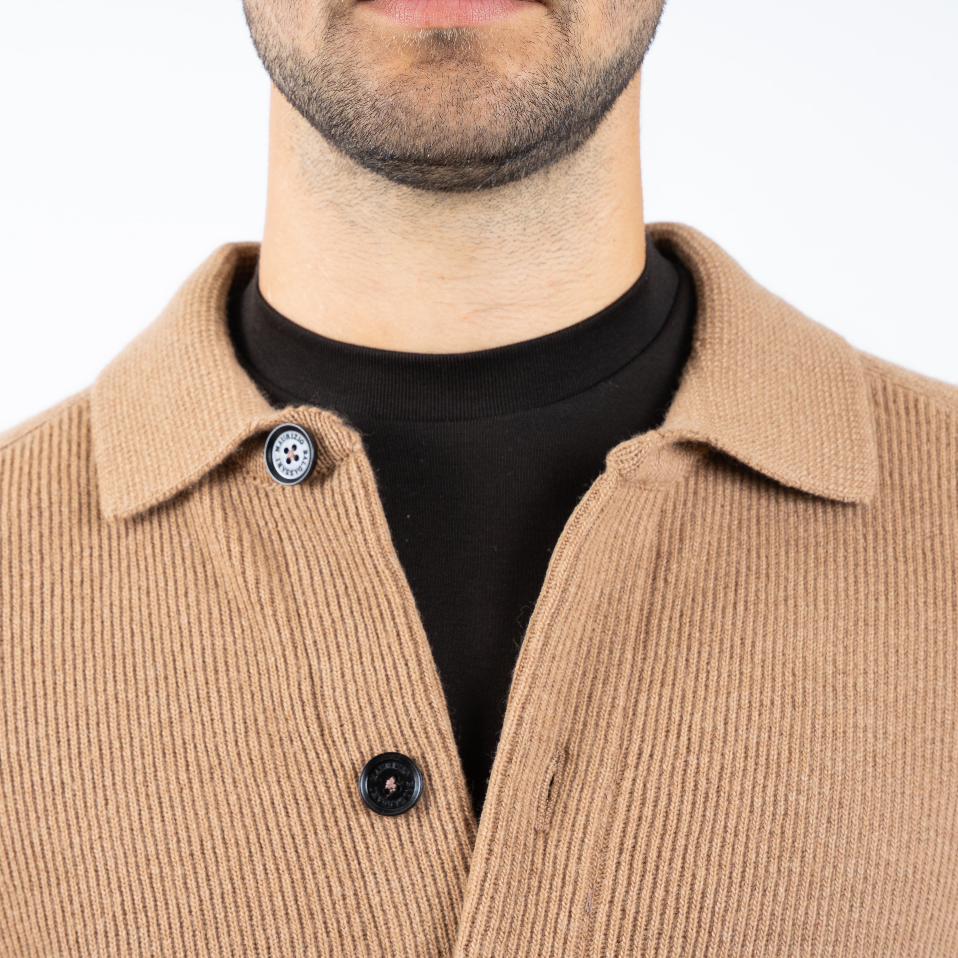 Maurizio Baldassari Overshirt Camel | Chevron Details Blouson