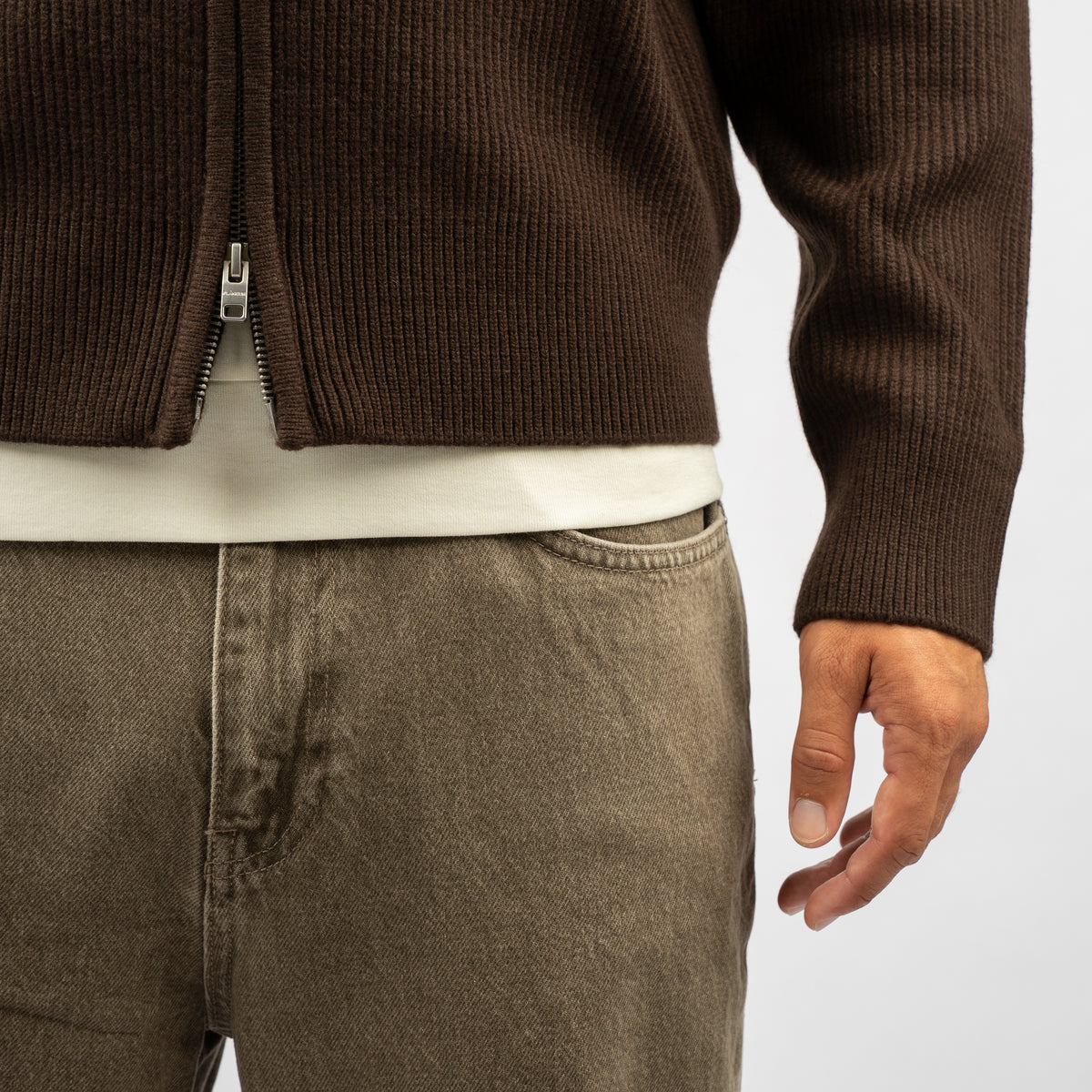 Flaneur Gebreid Vest Bruin | Badge Knit