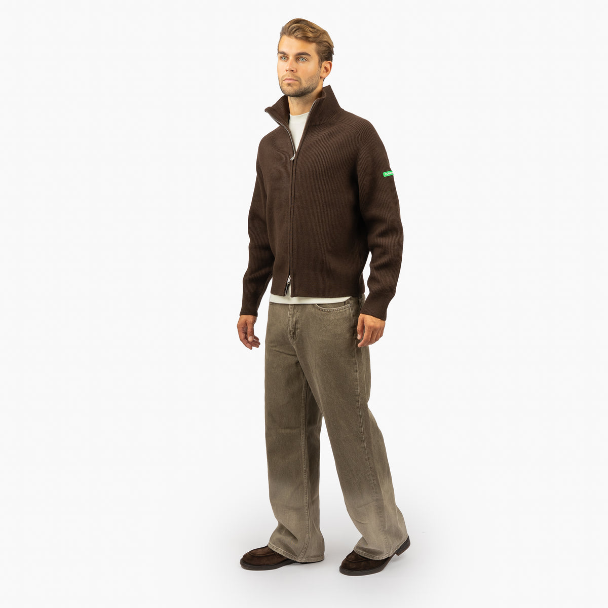 Flaneur Gebreid Vest Bruin | Badge Knit