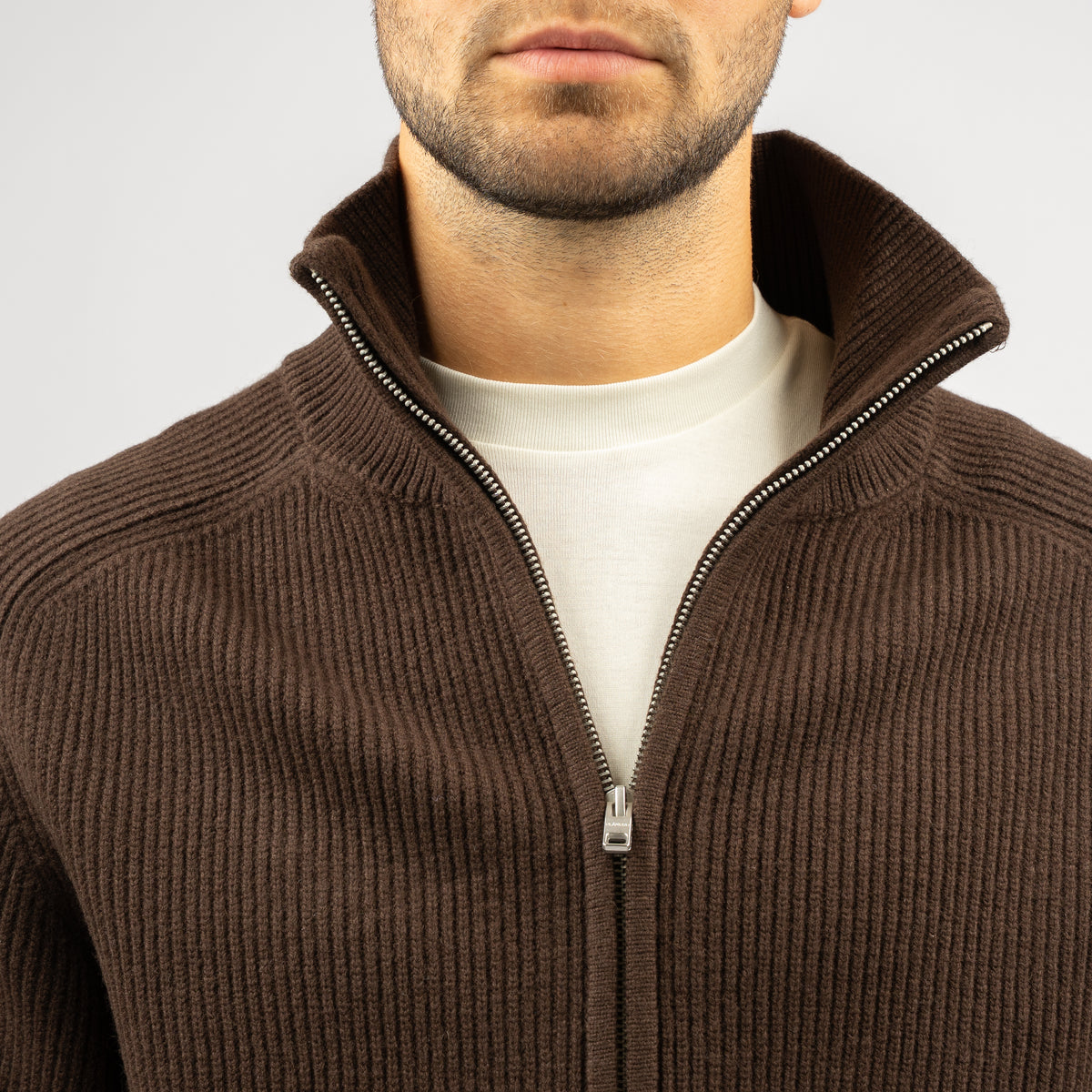 Flaneur Gebreid Vest Bruin | Badge Knit