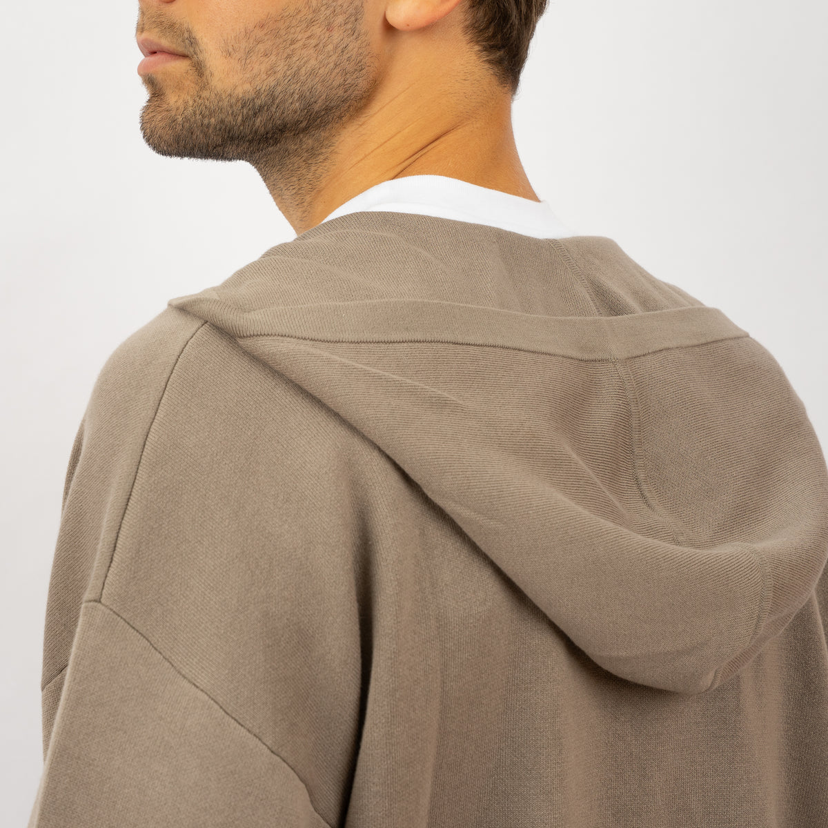 Flaneur Gebreid Vest Taupe | Atelier Knit Zip-Up