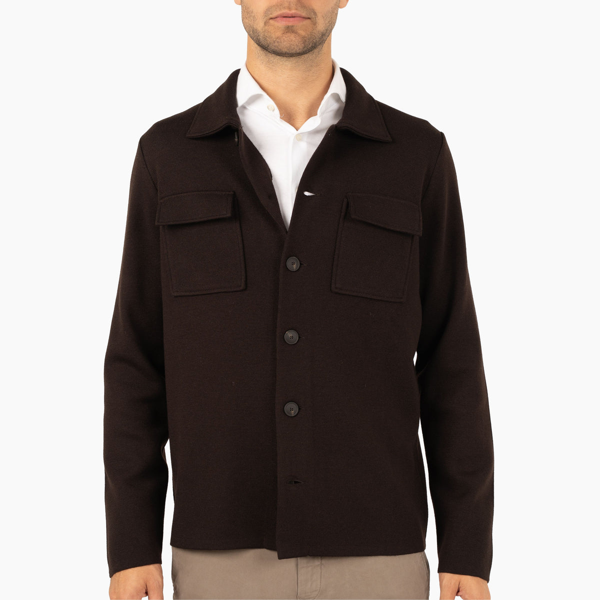 Gran Sasso Gebreid Overshirt Bruin | Sartorial
