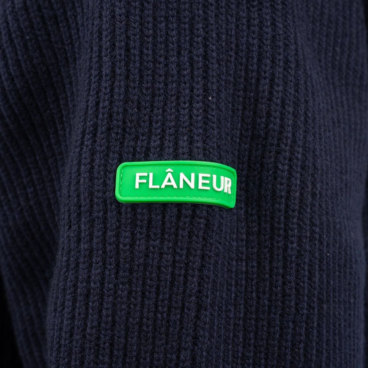 Flaneur Gebreid Vest Blauw | Badge Knit