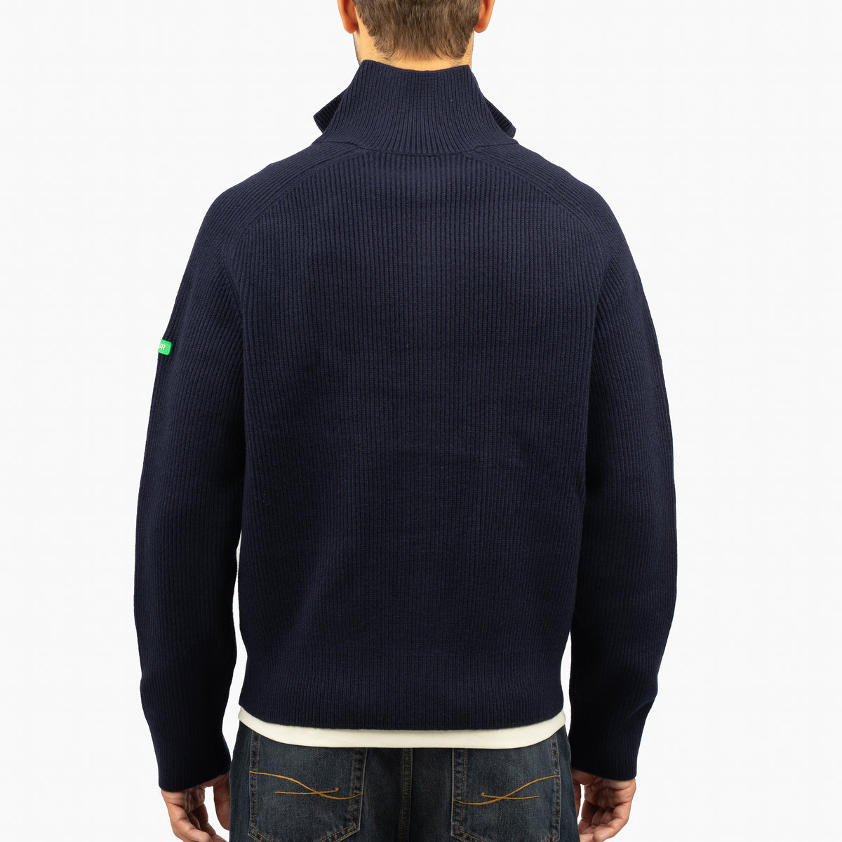 Flaneur Gebreid Vest Blauw | Badge Knit
