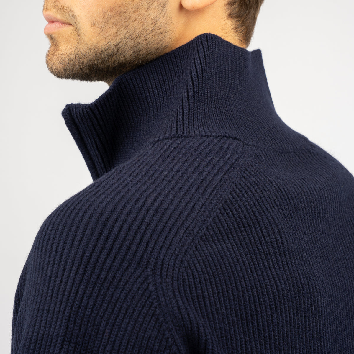Flaneur Gebreid Vest Blauw | Badge Knit
