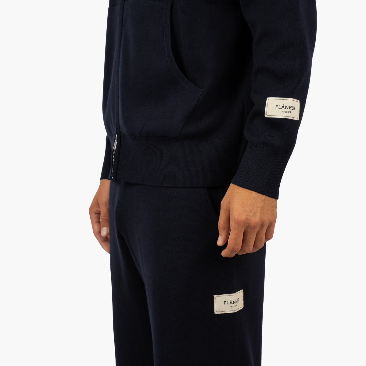 Flaneur Gebreid Vest Blauw | Atelier Knit Zip-Up