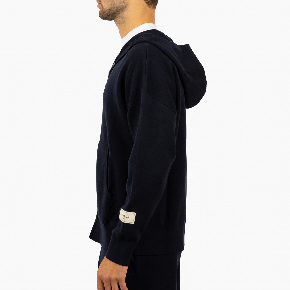 Flaneur Gebreid Vest Blauw | Atelier Knit Zip-Up