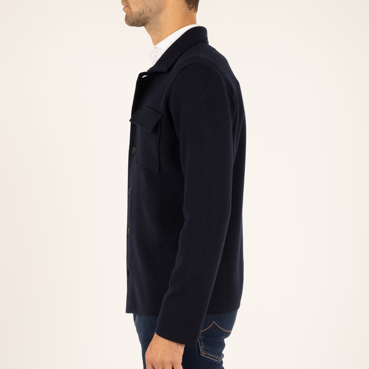 Gran Sasso Gebreid Overshirt Blauw | Sartorial