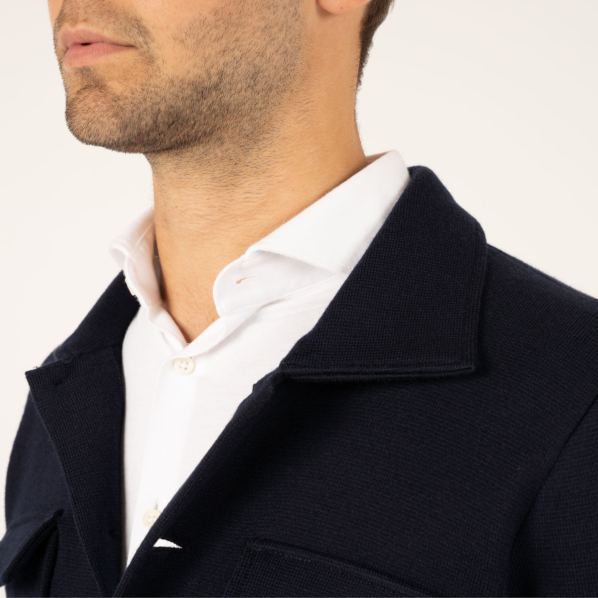 Gran Sasso Gebreid Overshirt Blauw | Sartorial