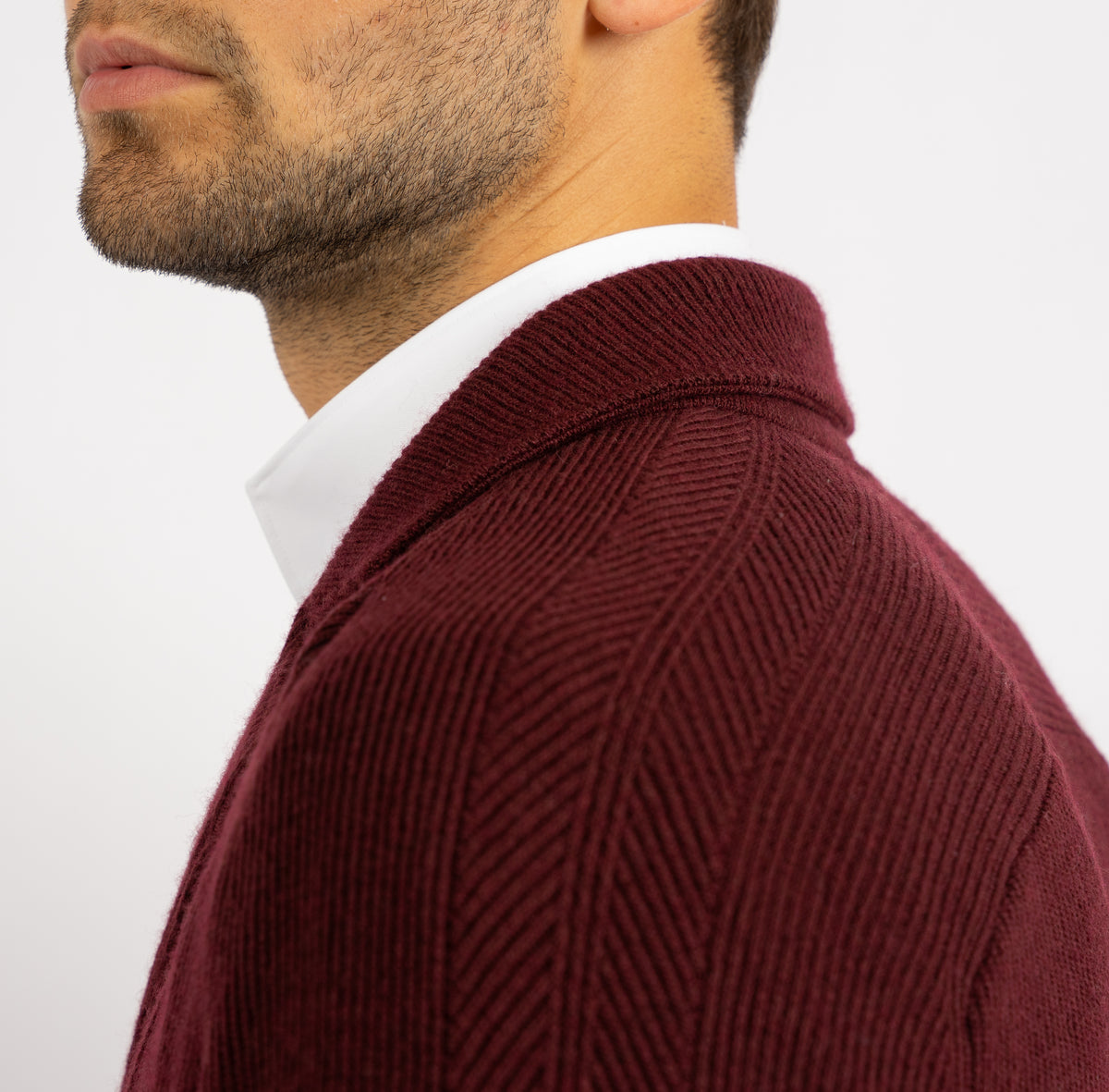 Maurizio Baldassari Knitted Colbert Bordeaux Rood | 2B Swacket