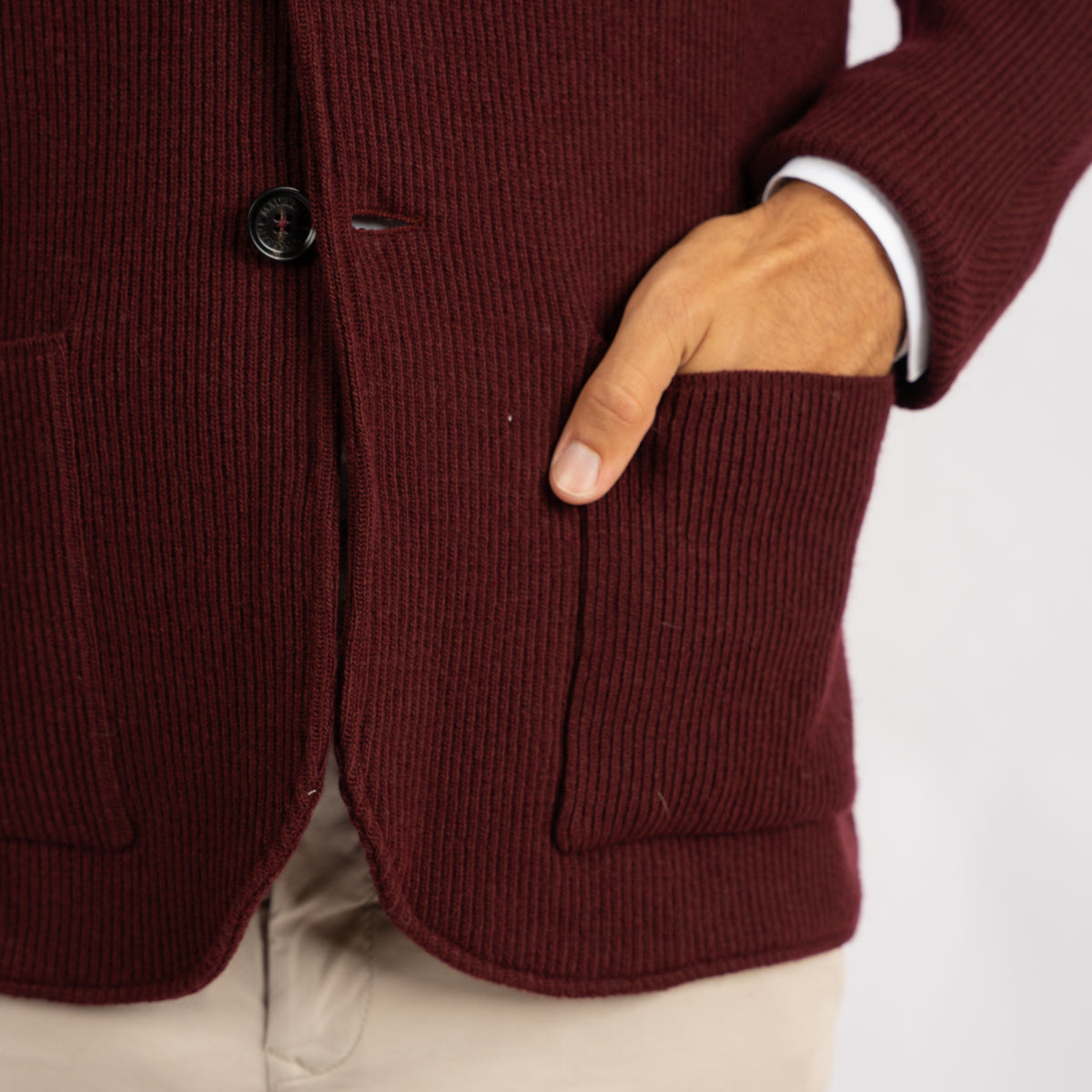 Maurizio Baldassari Knitted Colbert Bordeaux Rood | 2B Swacket
