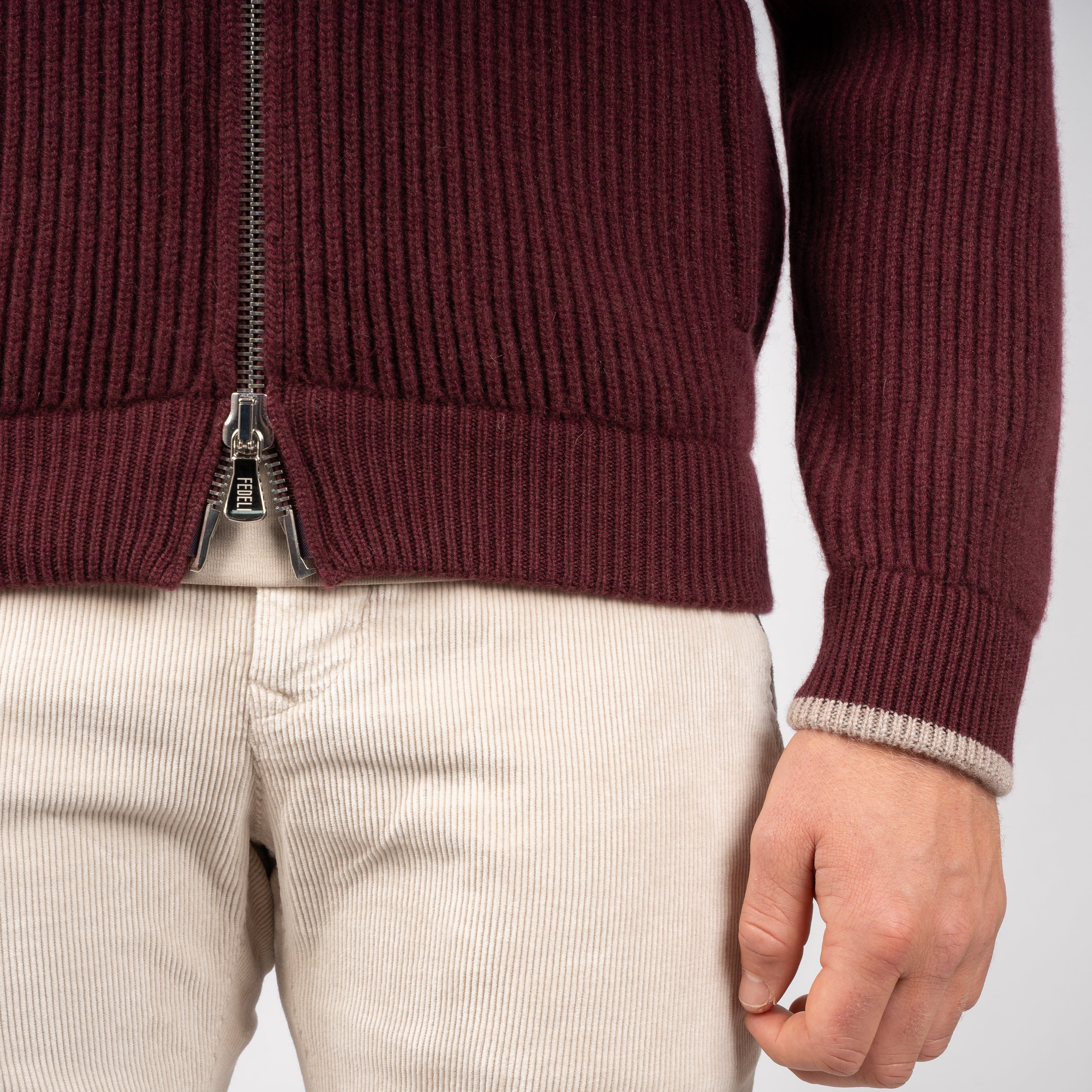 Fedeli Cashmere Vest Bordeaux Rood | Sand Open