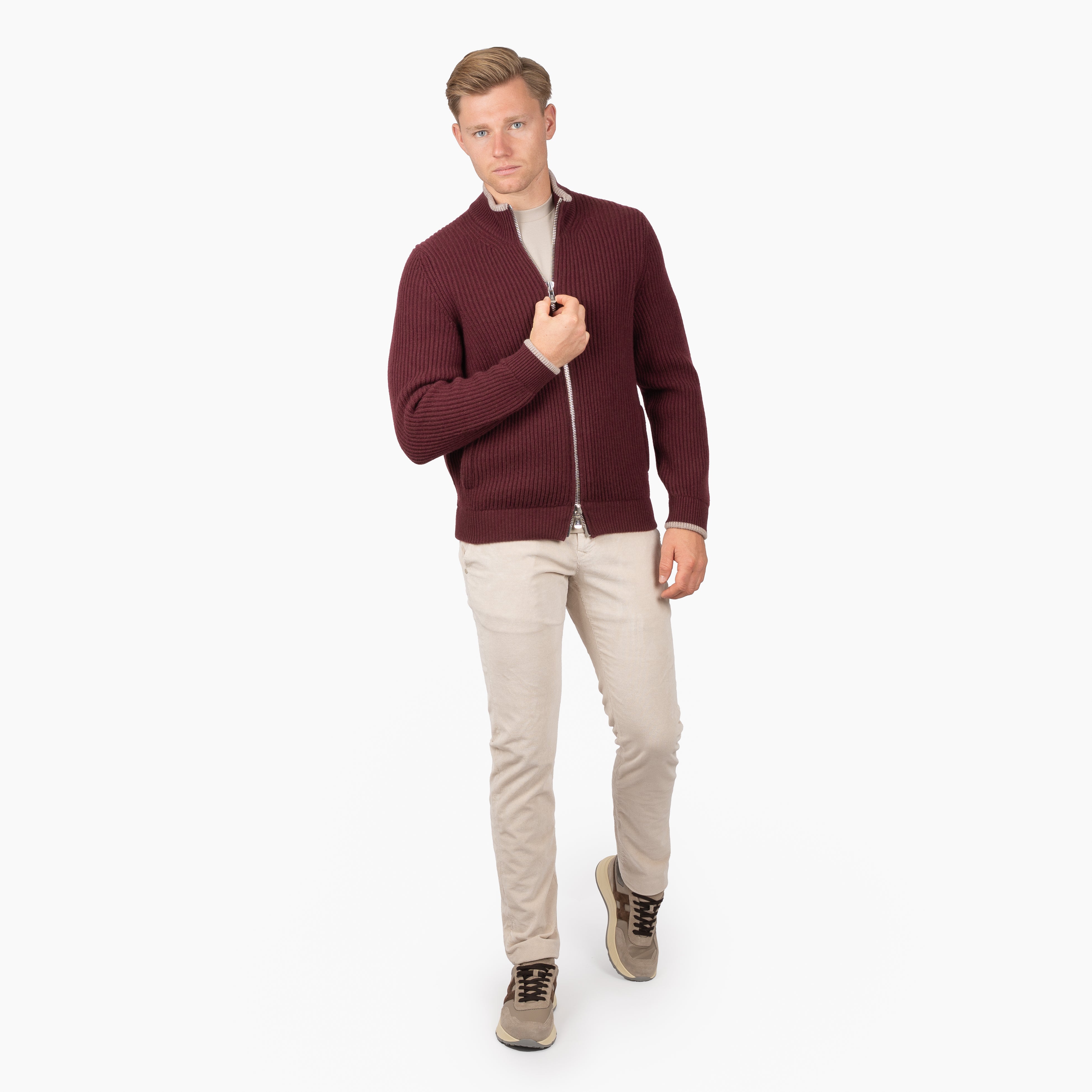 Fedeli Cashmere Vest Bordeaux Rood | Sand Open