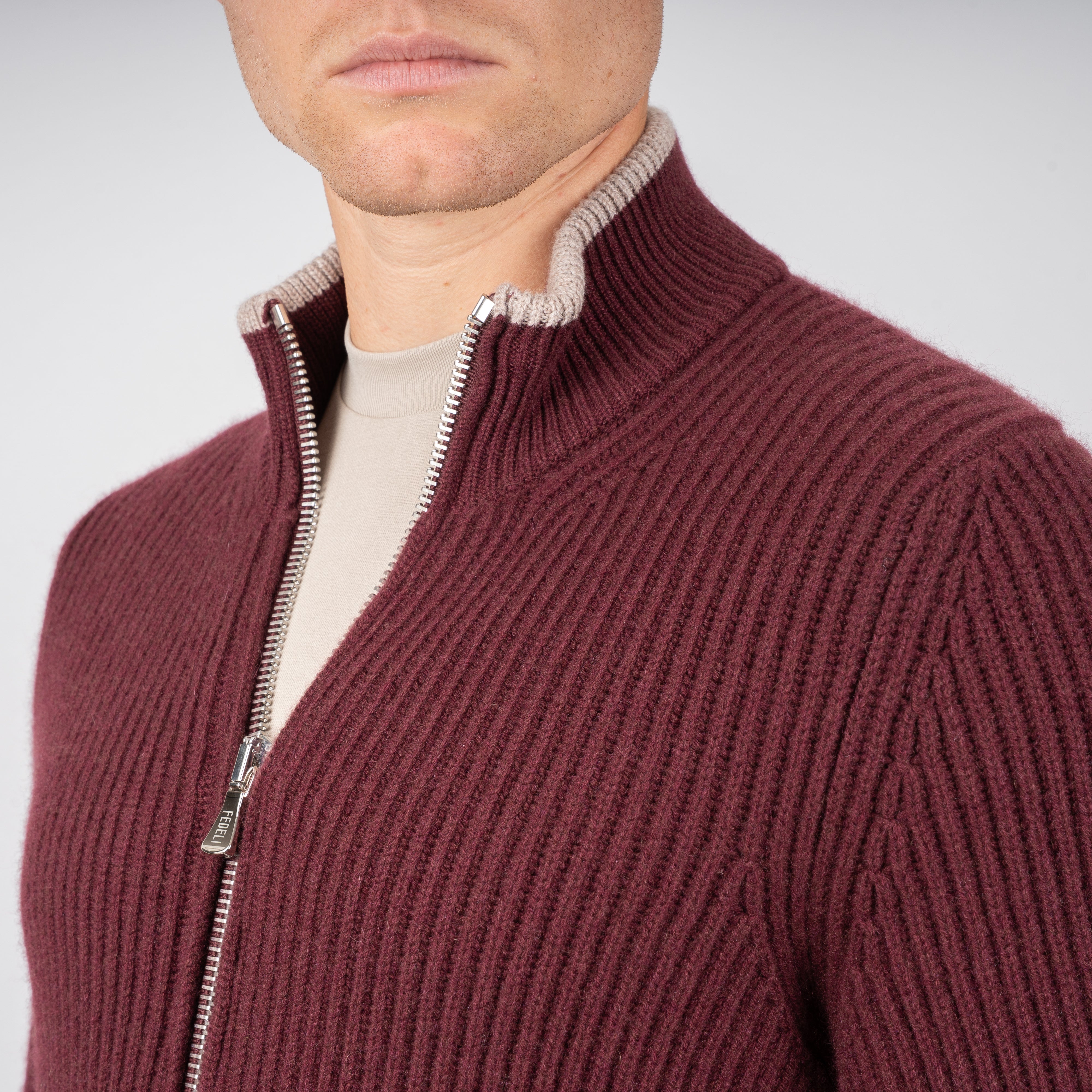 Fedeli Cashmere Vest Bordeaux Rood | Sand Open