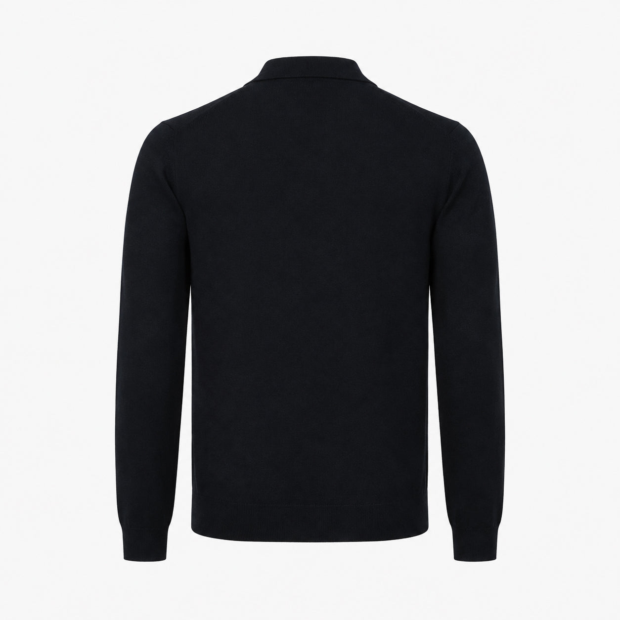 Slowear Gebreide Polo Lange Mouw Zwart | Flexwool